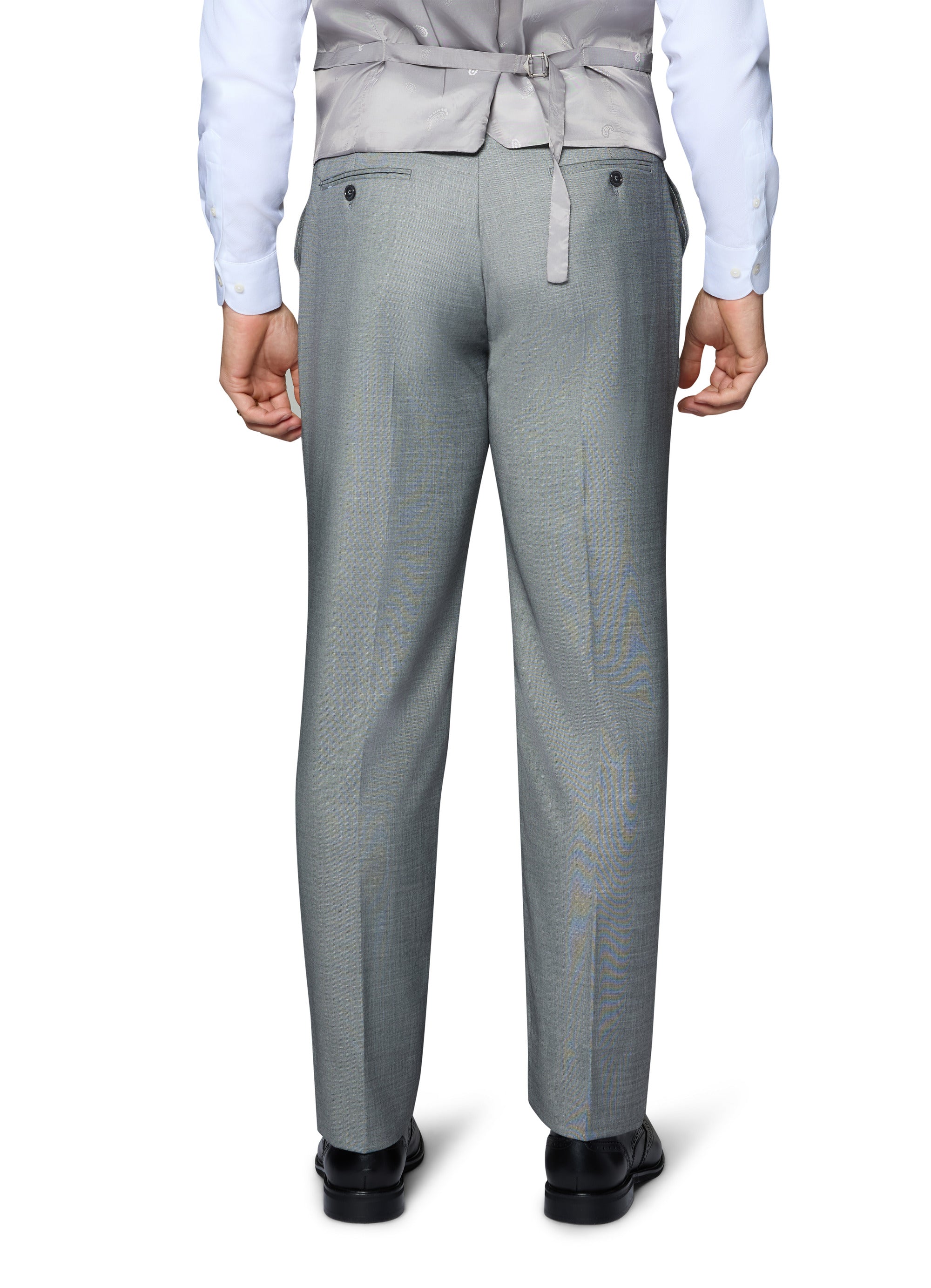 Bergamo Elegant Sharkskin Vested Slim Fit Grey Suit