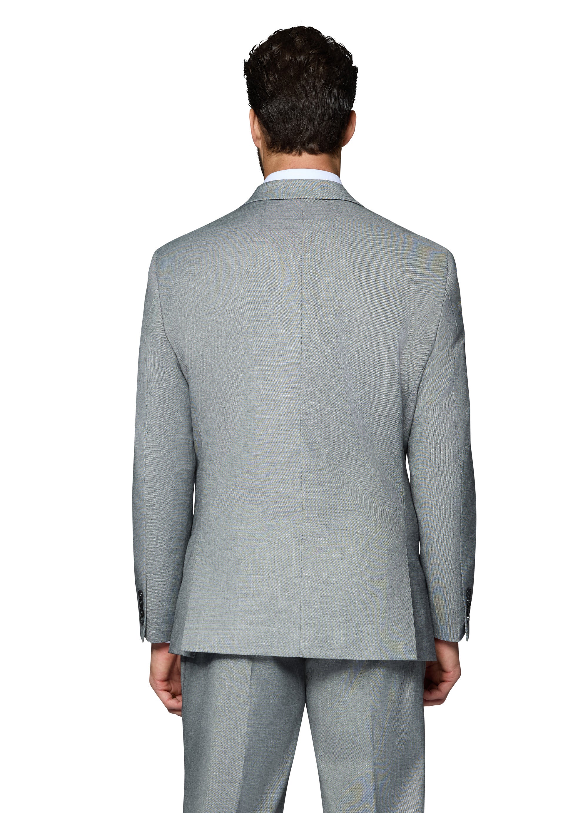 Bergamo Elegant Sharkskin Vested Slim Fit Grey Suit