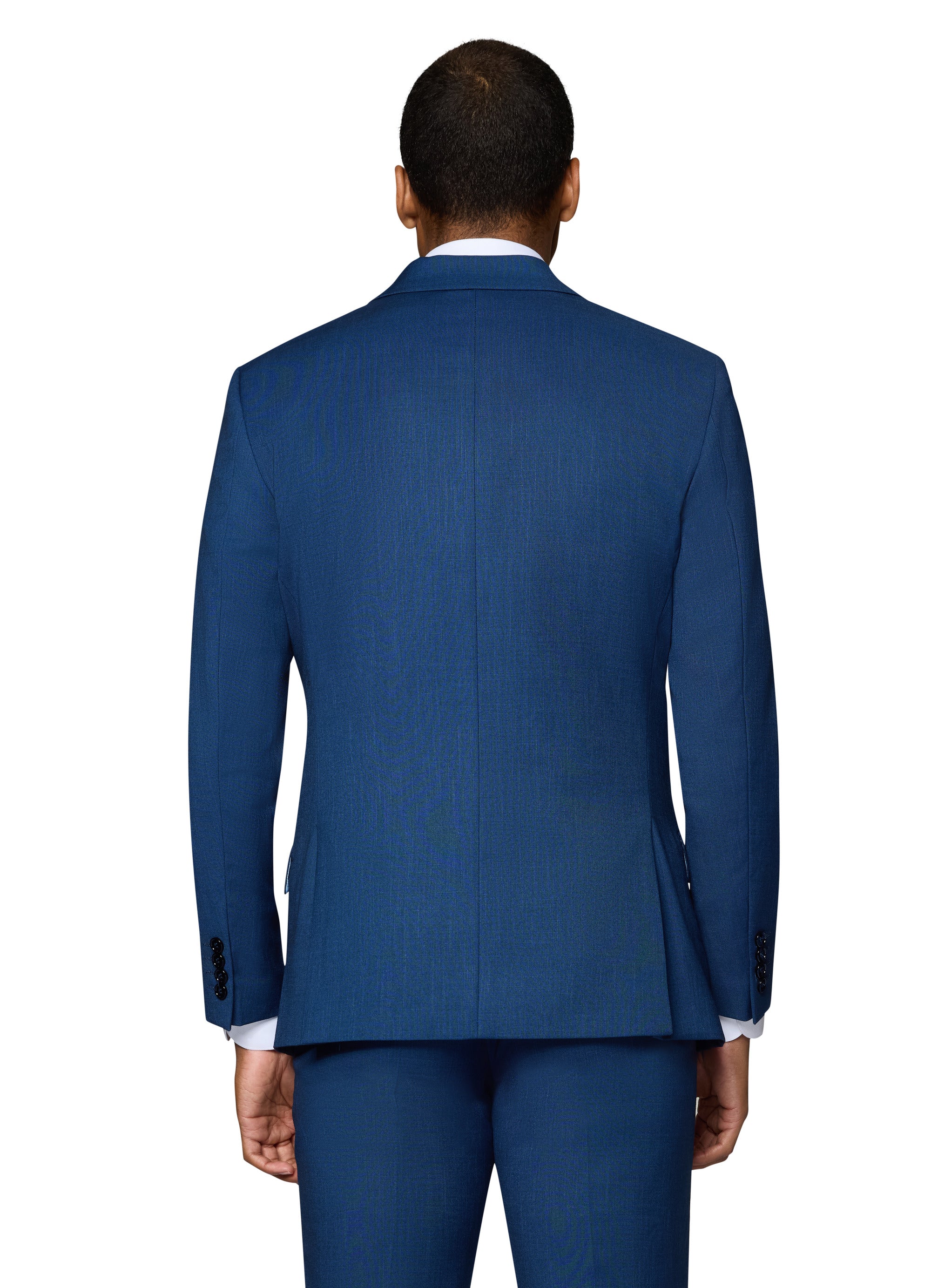 Bergamo Elegant Sharkskin Vested Slim Fit New Blue Suit