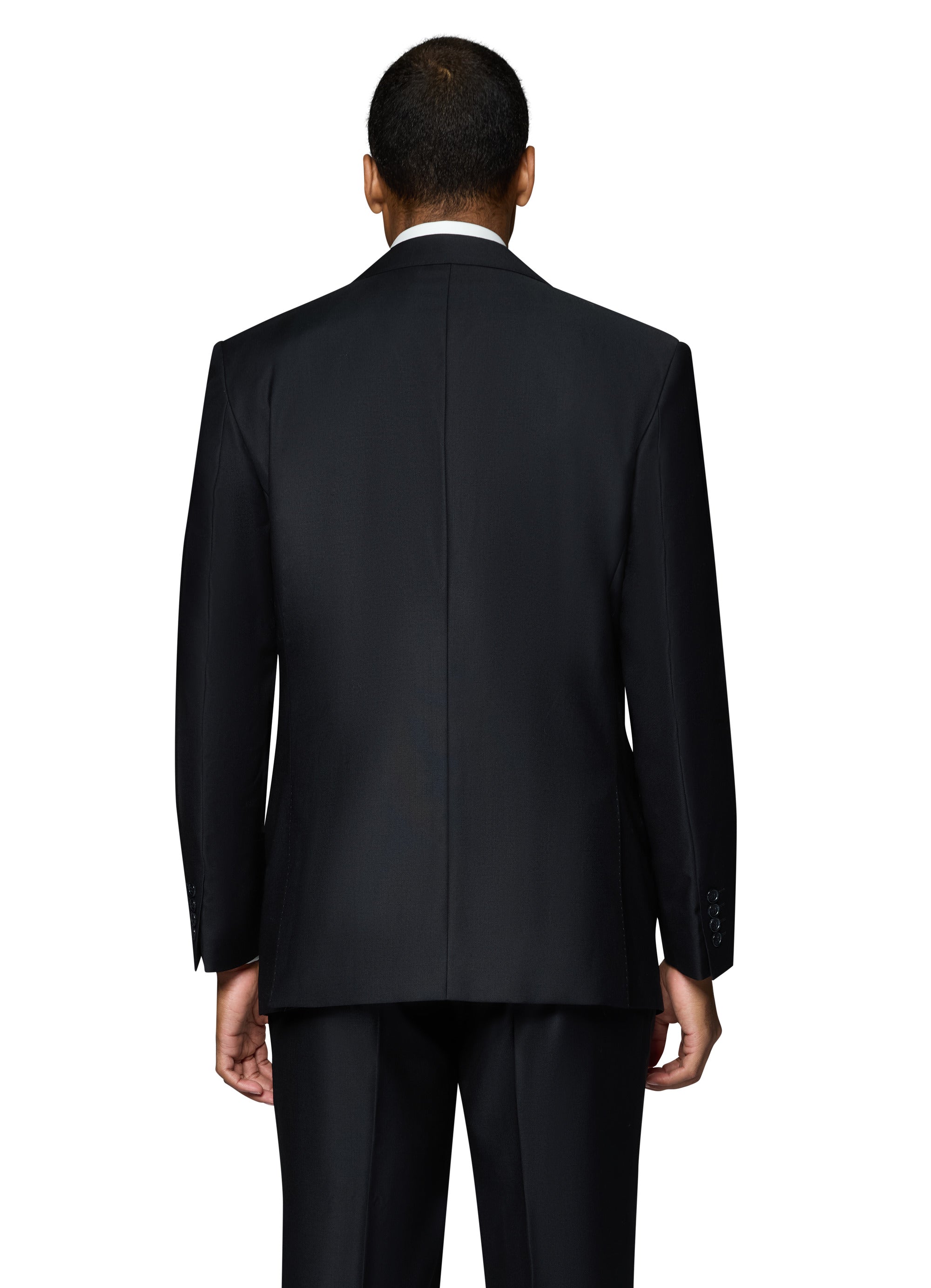Bergamo Essex Elegant - Faille Wool Solid Suit - Black