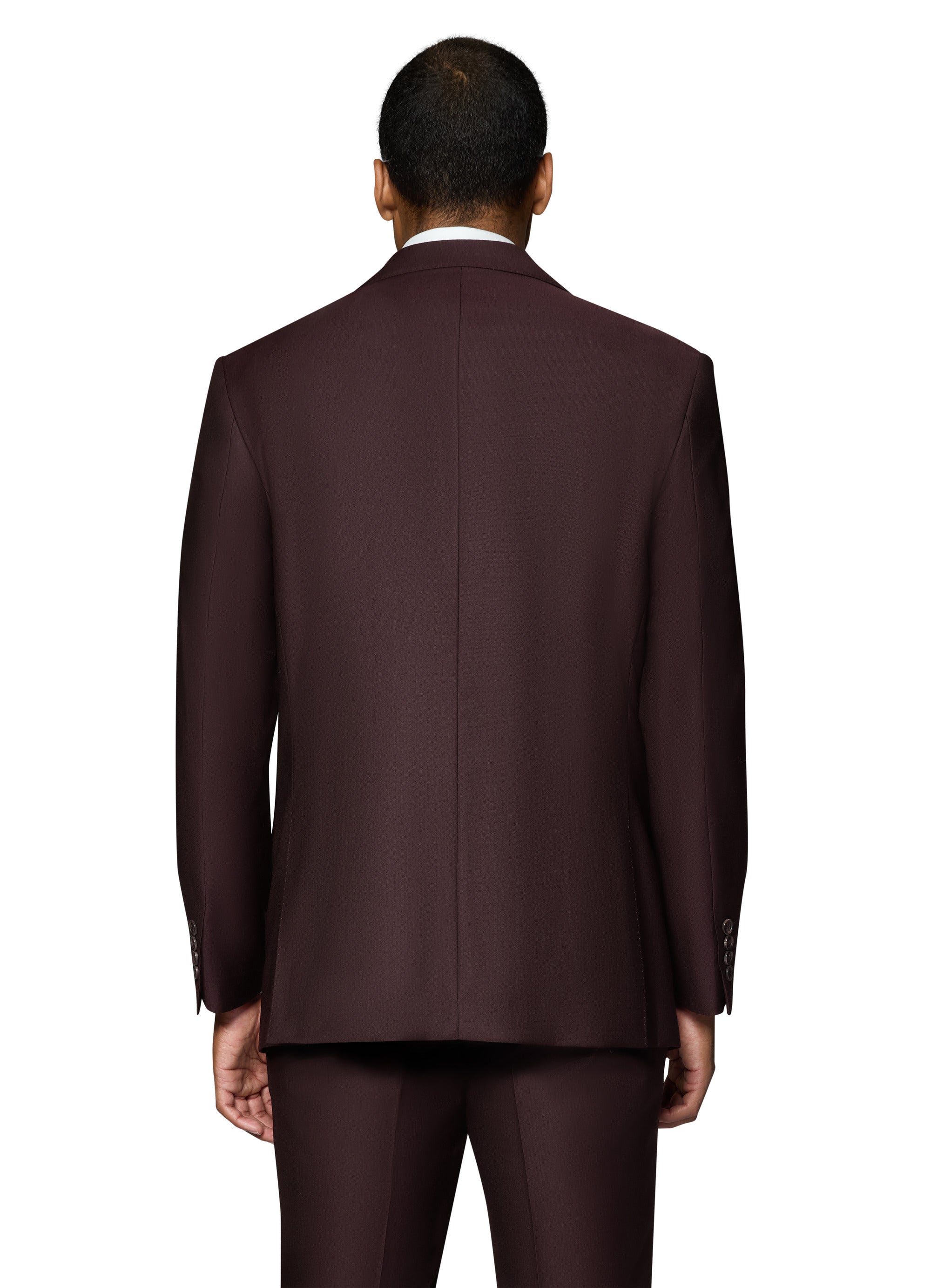 Bergamo Essex Elegant - Faille Wool Solid Suit - Burgundy