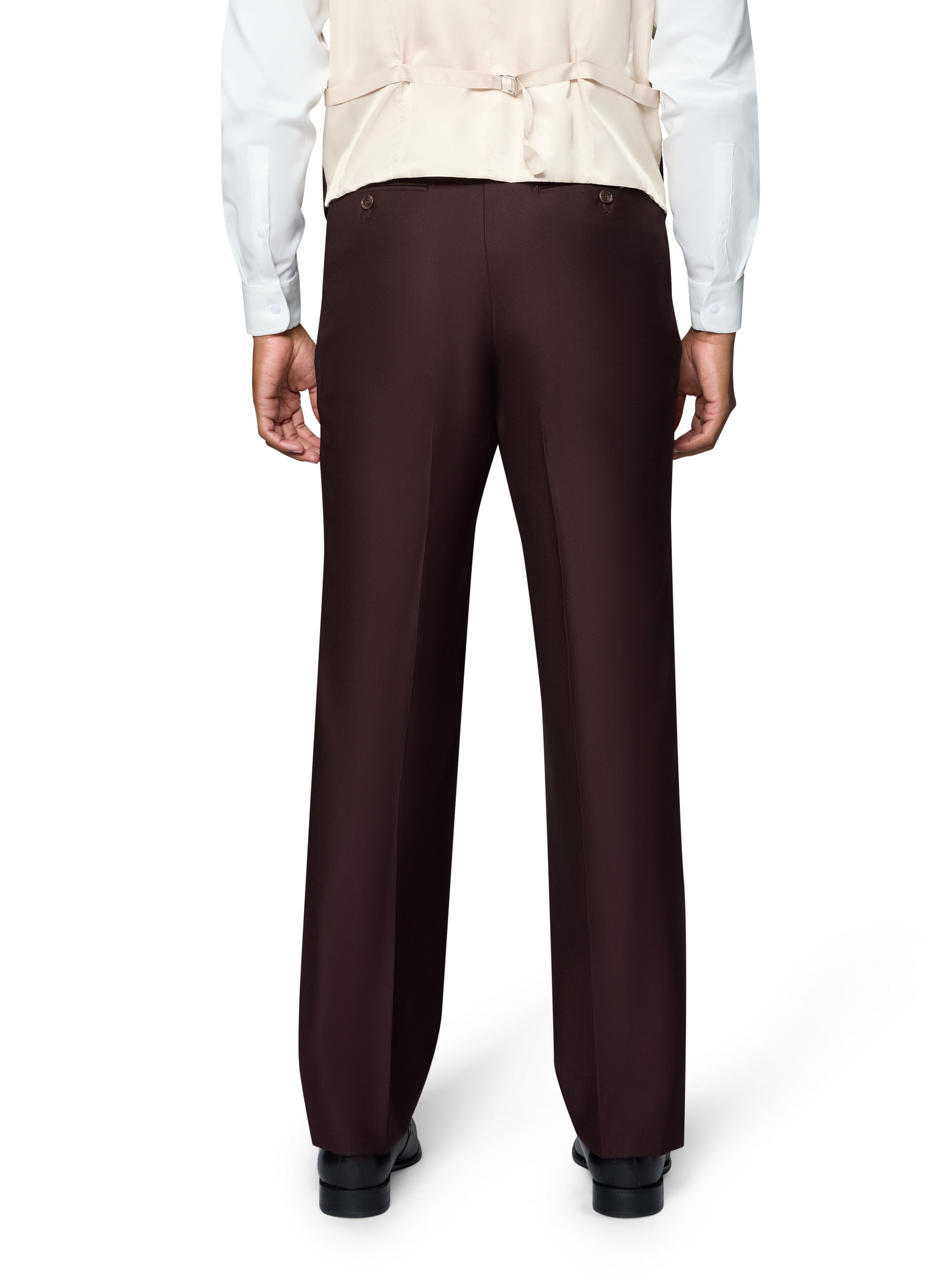 Bergamo Essex Elegant - Faille Wool Solid Suit - Burgundy