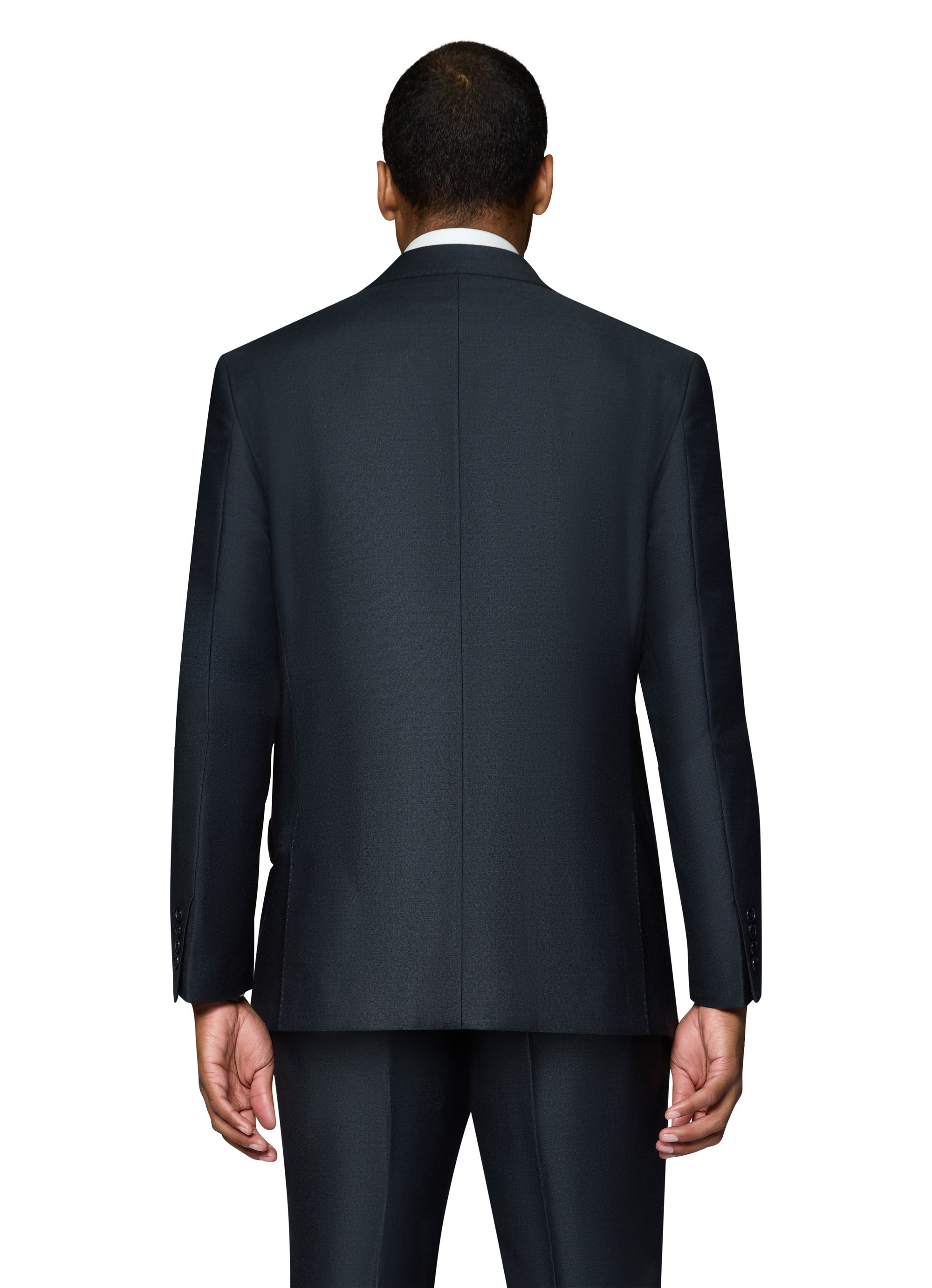 Bergamo Essex Elegant - Faille Wool Solid Suit - Charcoal