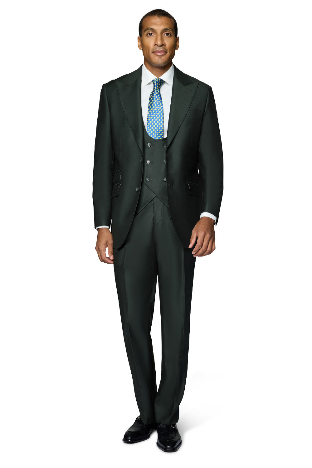 Bergamo Essex Elegant - Faille Wool Solid Suit - Olive