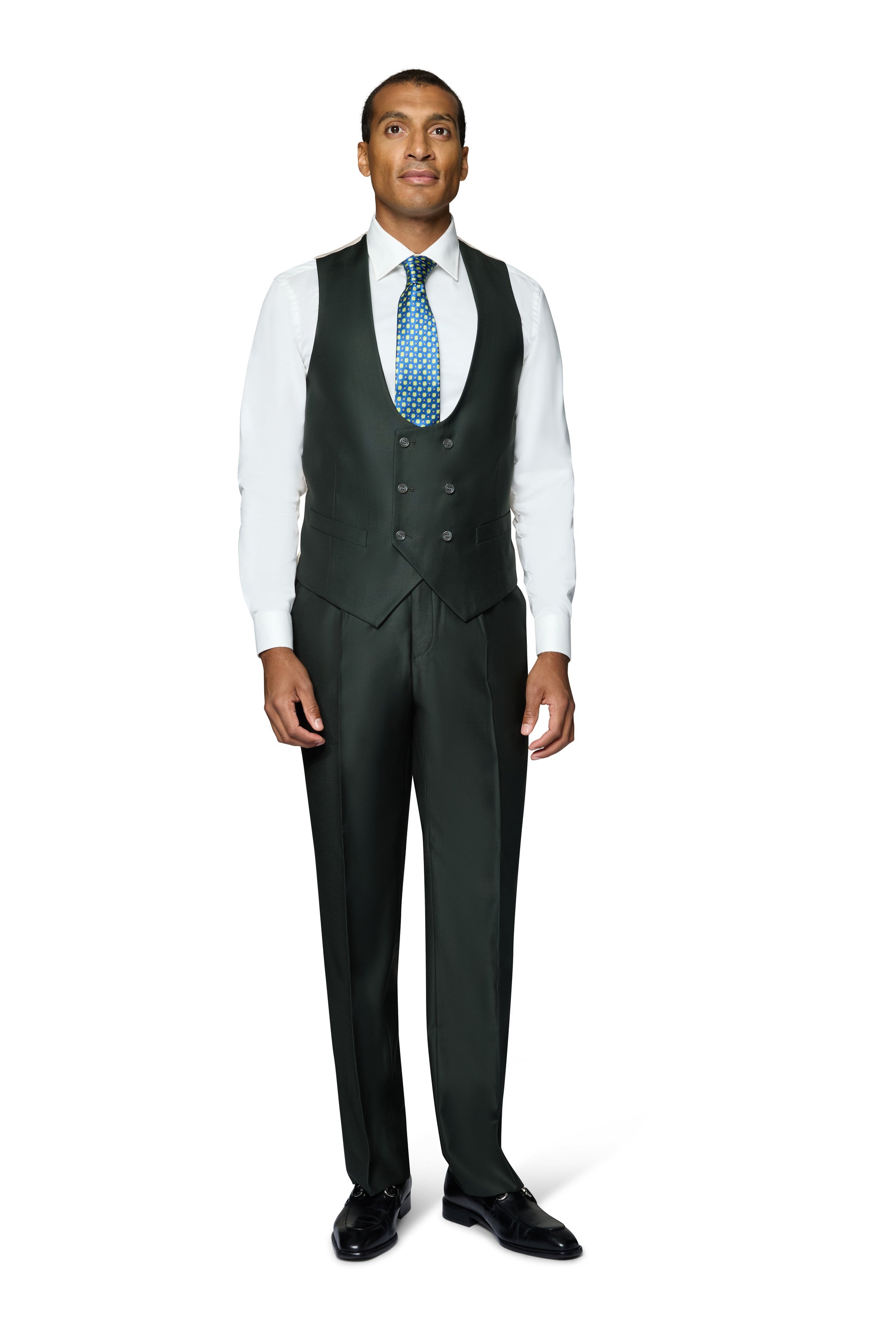 Bergamo Essex Elegant - Faille Wool Solid Suit - Olive