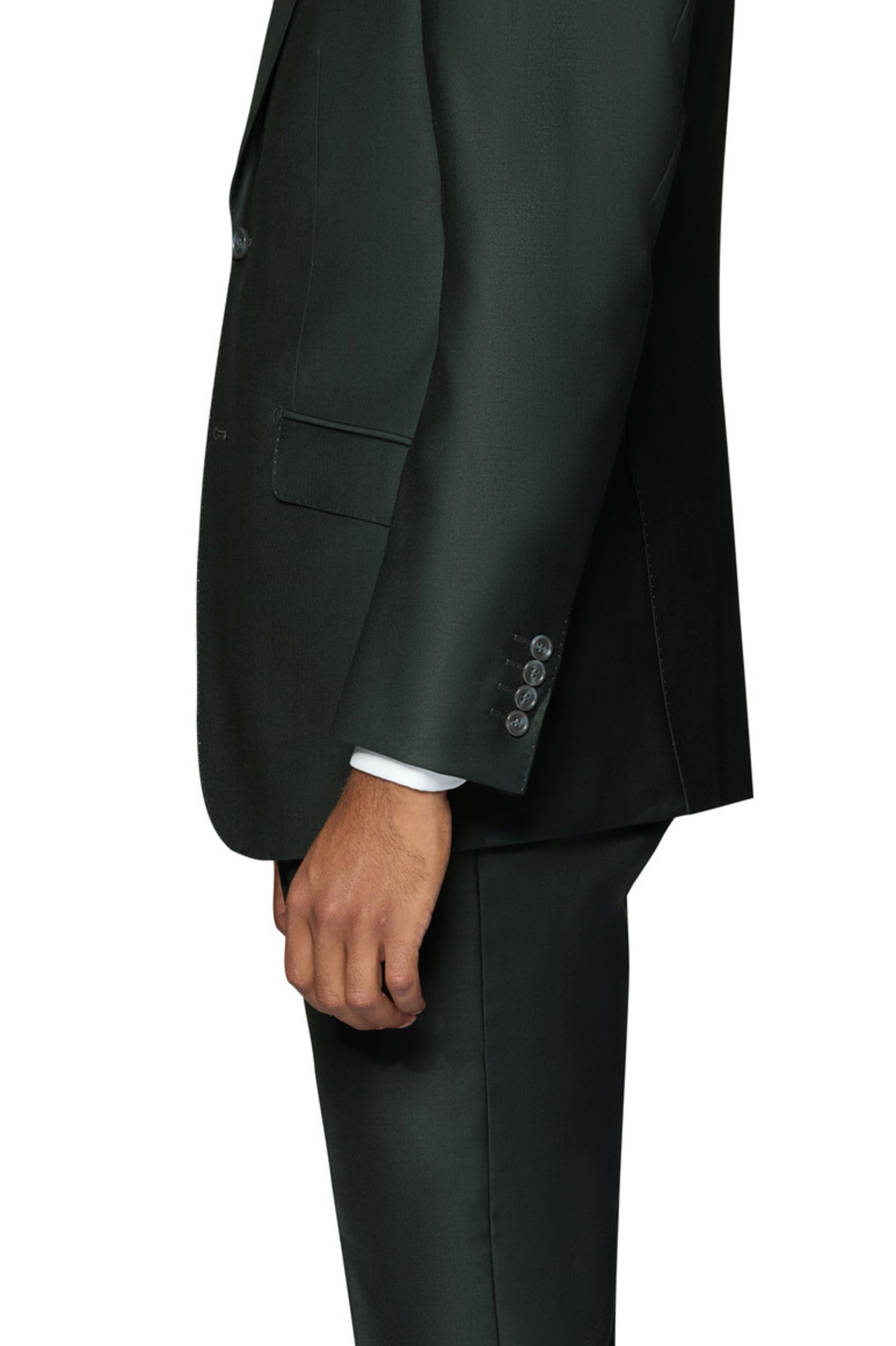 Bergamo Essex Elegant - Faille Wool Solid Suit - Olive