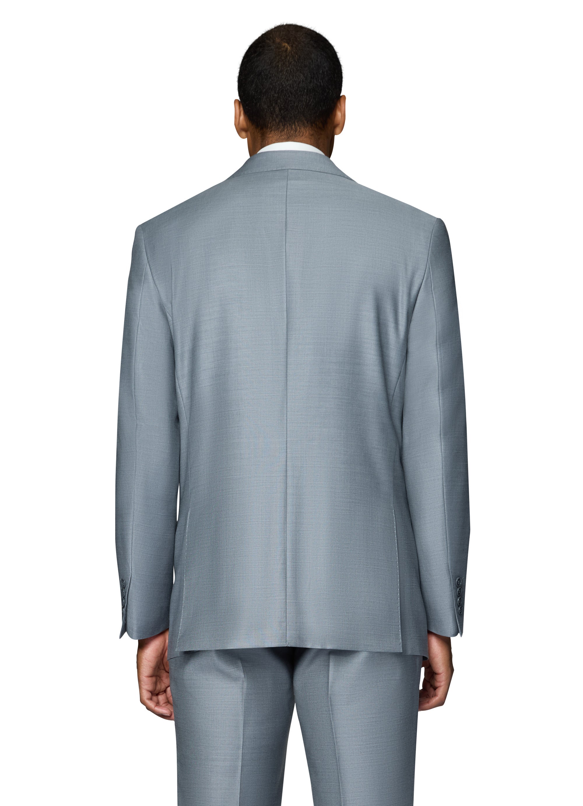 Bergamo Essex Elegant - Faille Wool Solid Suit - Medium Grey
