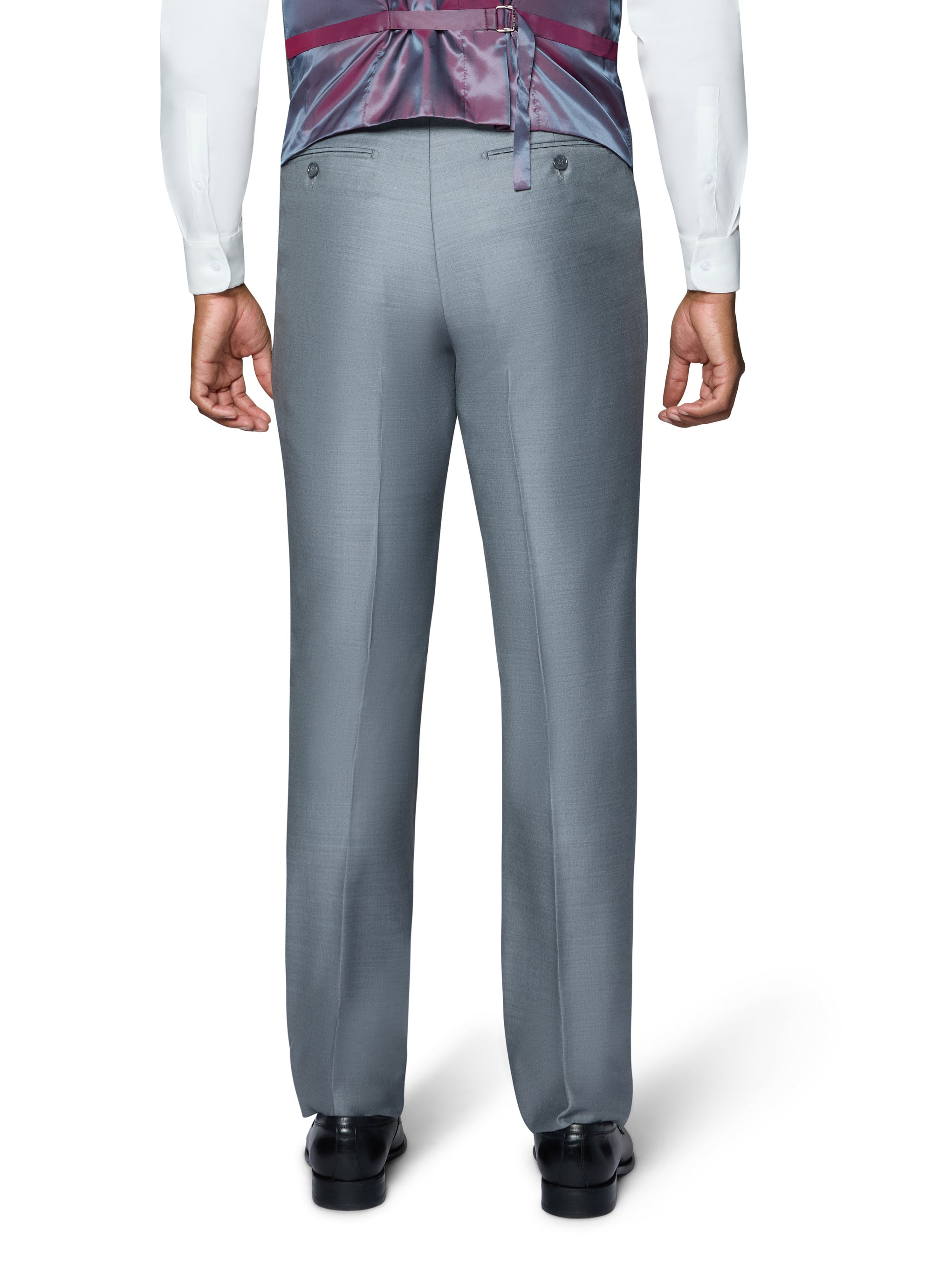 Bergamo Essex Elegant - Faille Wool Solid Suit - Medium Grey