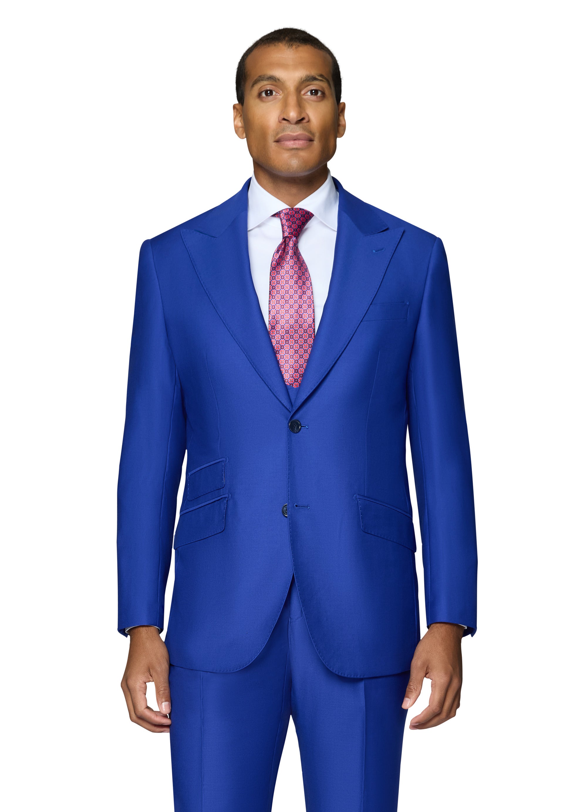 Bergamo Essex Elegant - Faille Wool Solid Suit - French Blue