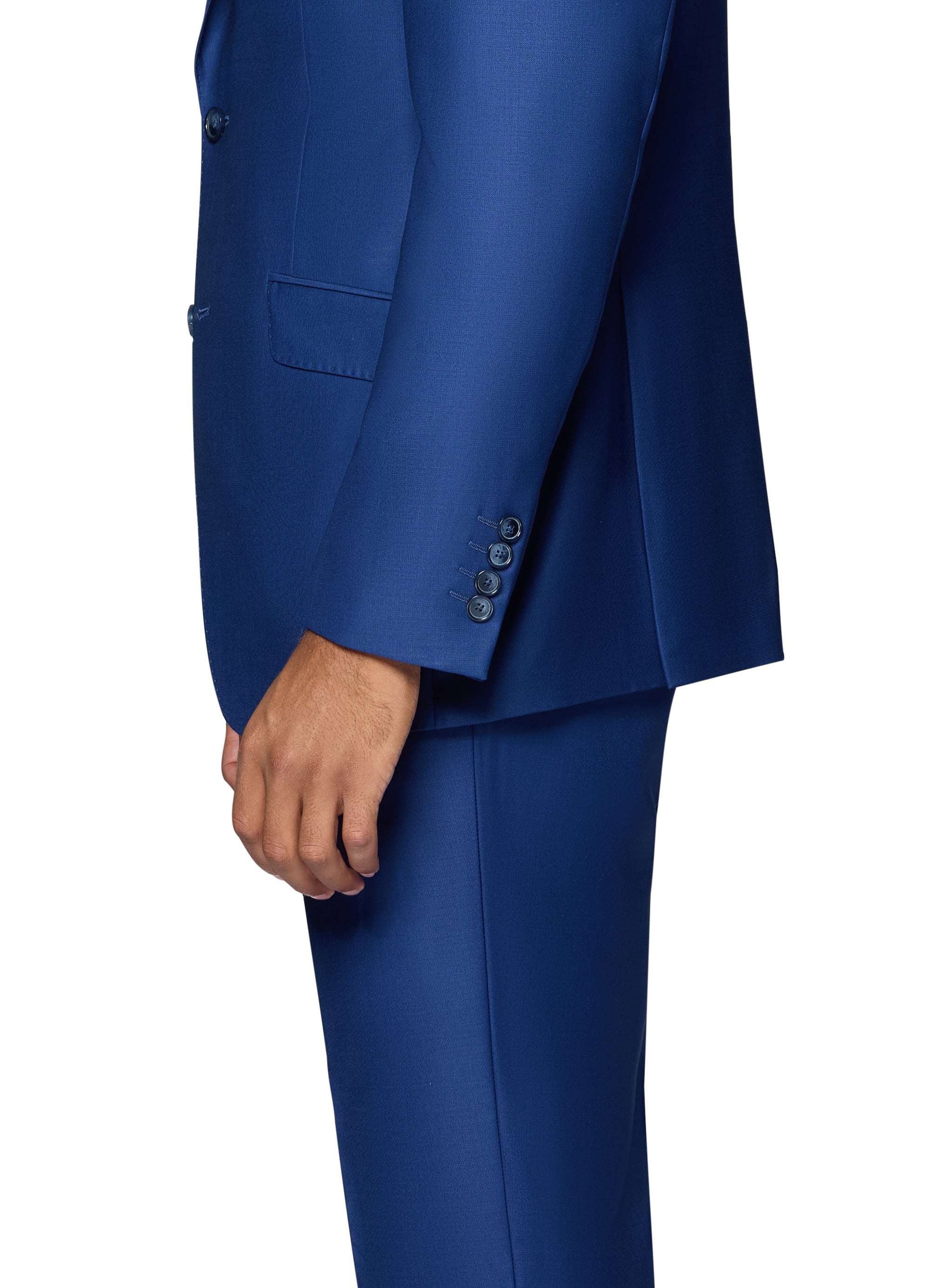 Bergamo Essex Elegant - Faille Wool Solid Suit - New Blue