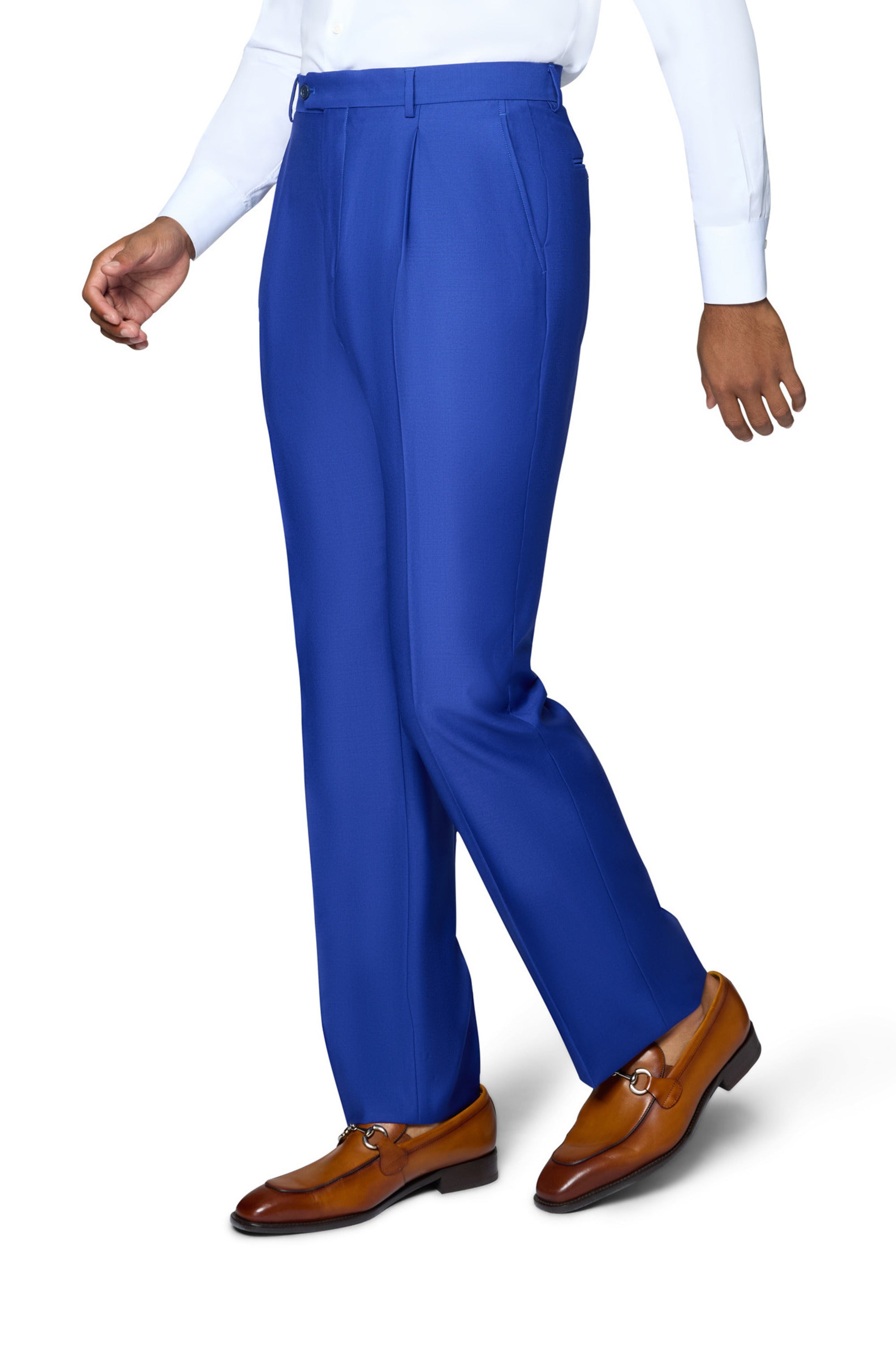 Bergamo Essex Elegant - Faille Wool Solid Suit - French Blue