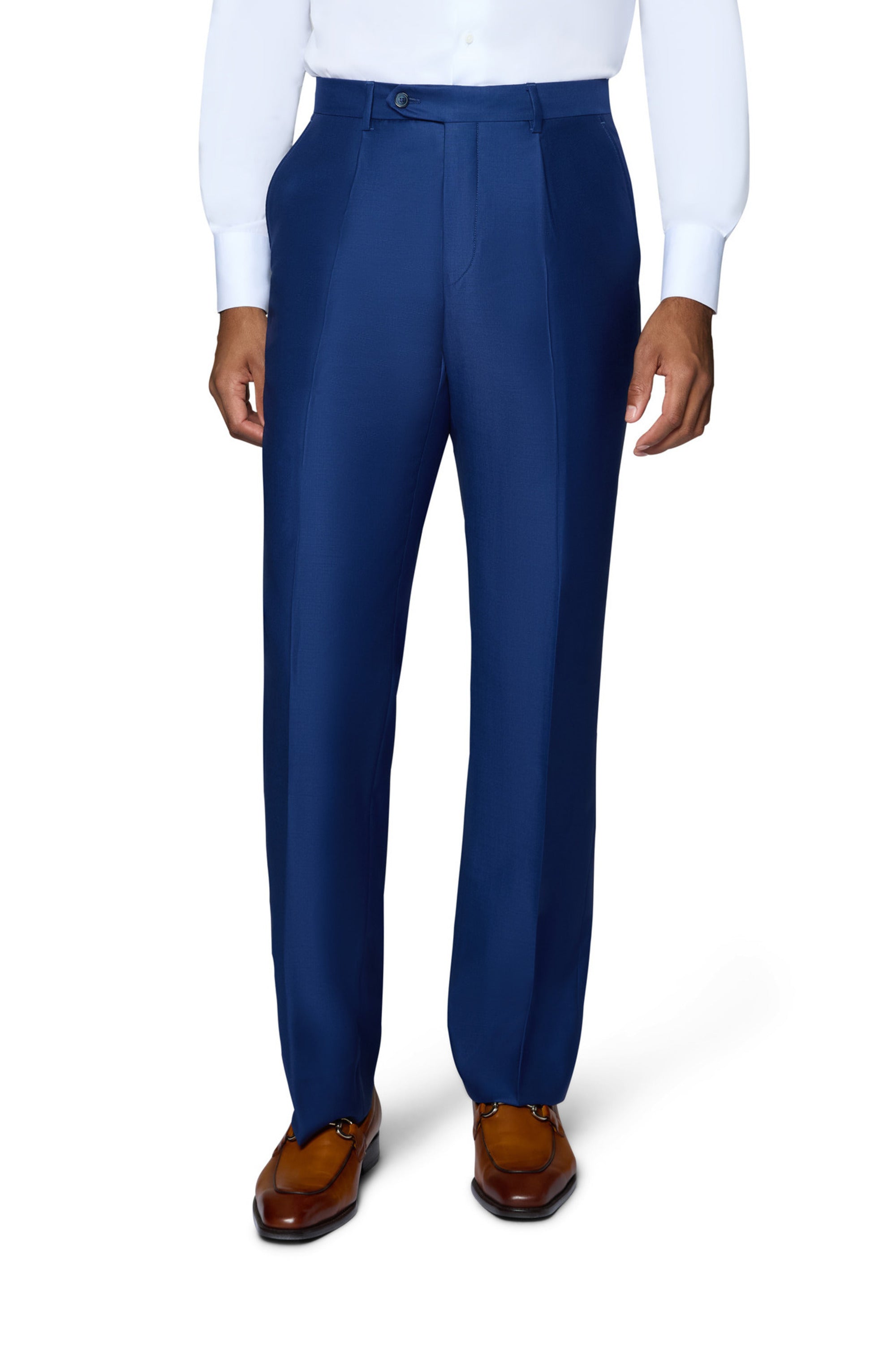 Bergamo Essex Elegant - Faille Wool Solid Suit - New Blue