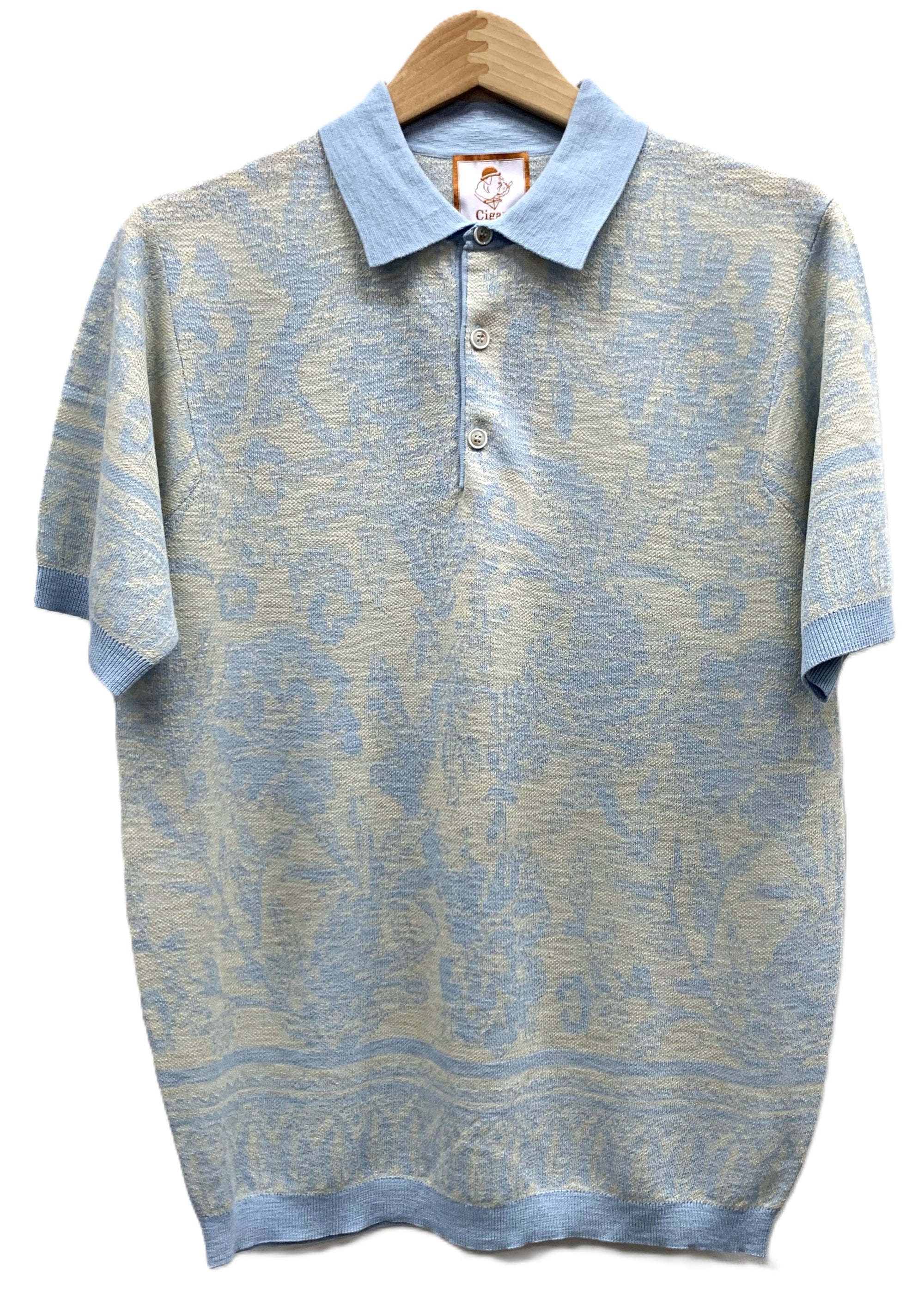 Bergamo Elegant PJ-1510 Short Sleeve Sport Shirt - Sky