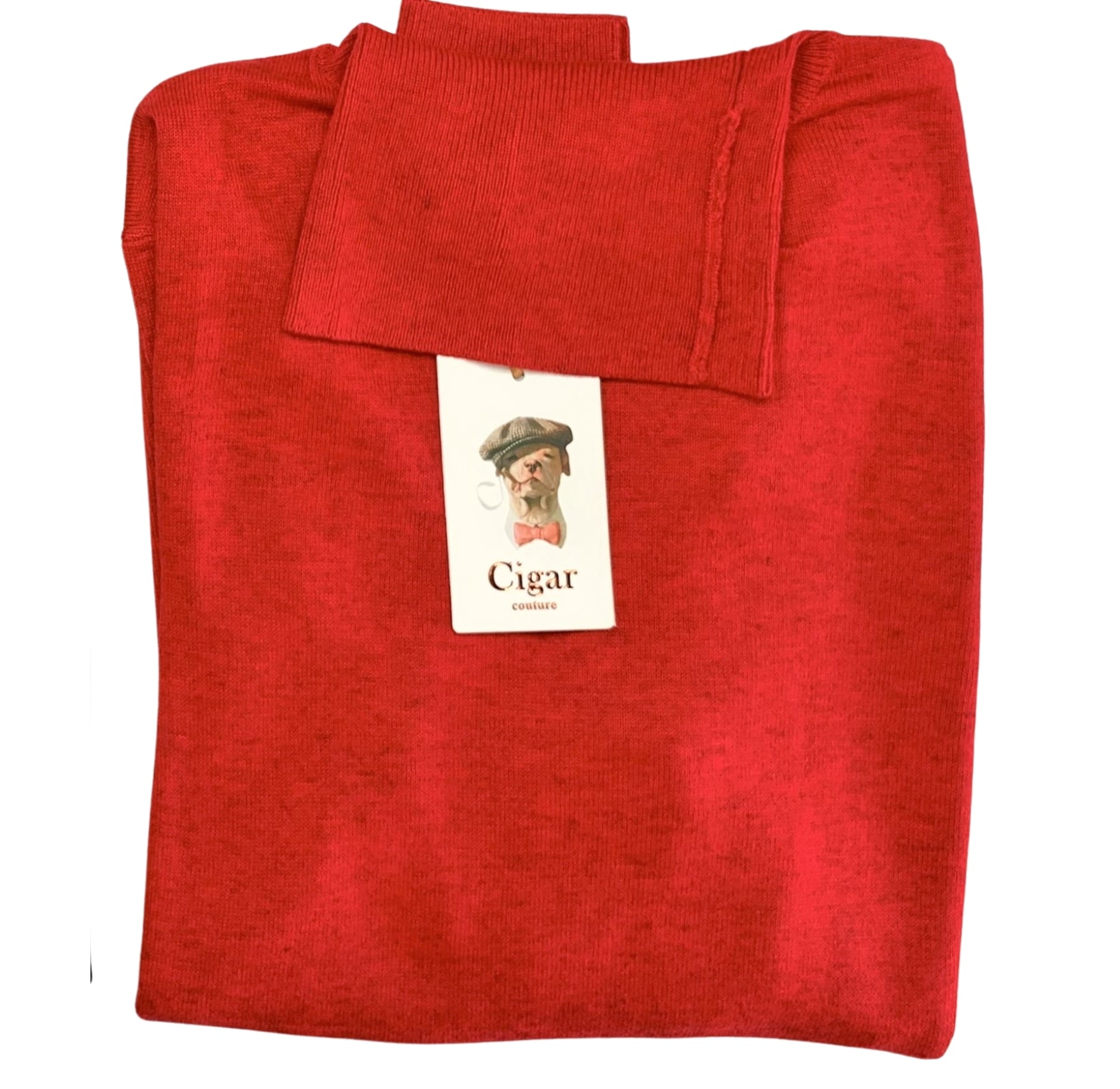 Bergamo Elegant T-178 Turtle Neck Sweater - Red