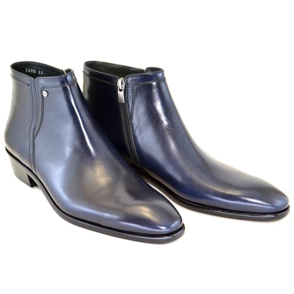Corrente 3200HS Plain Toe Side Zipper Boots - Navy