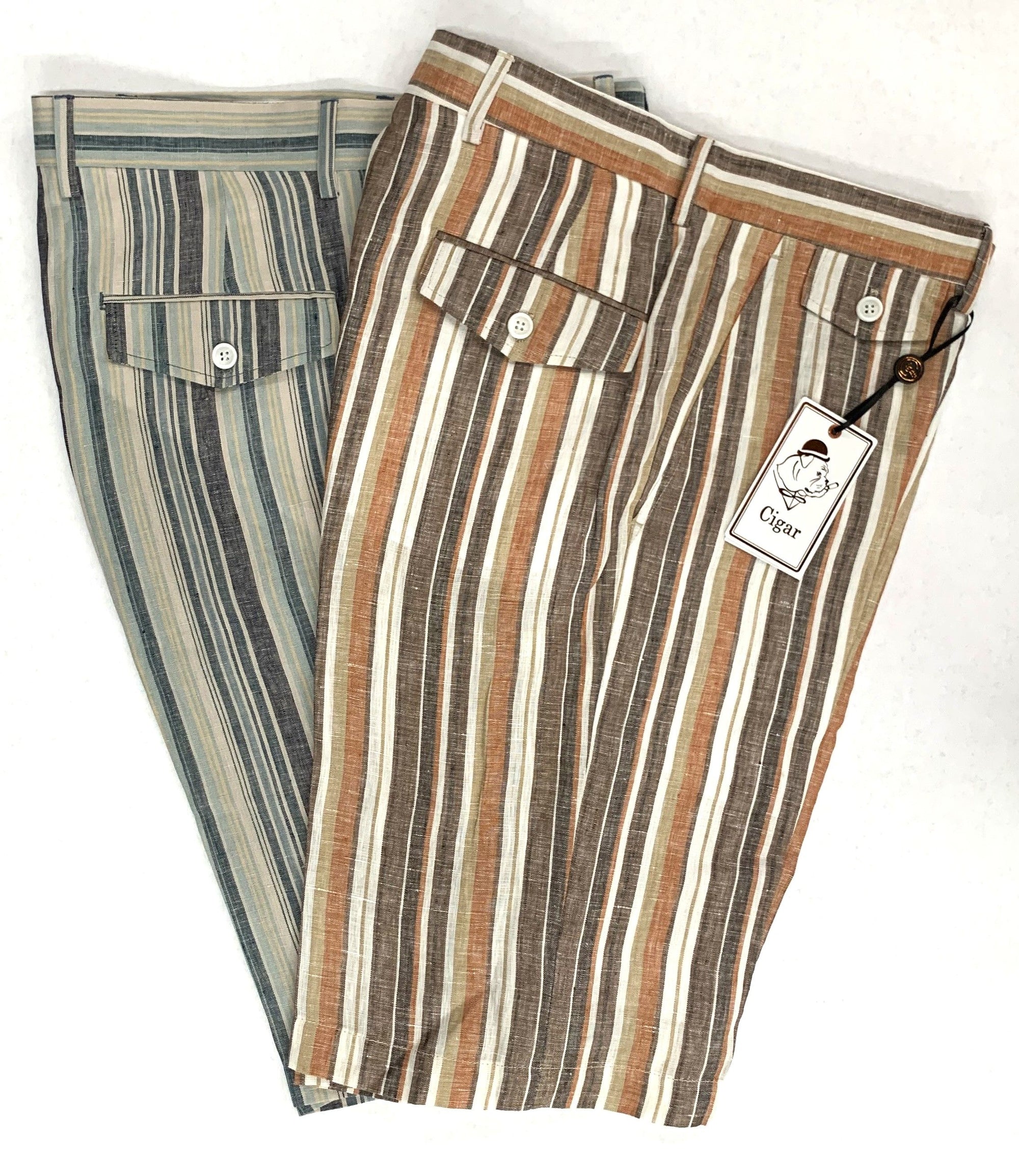 Bergamo Elegant LS-783 Stripe Short - Brown