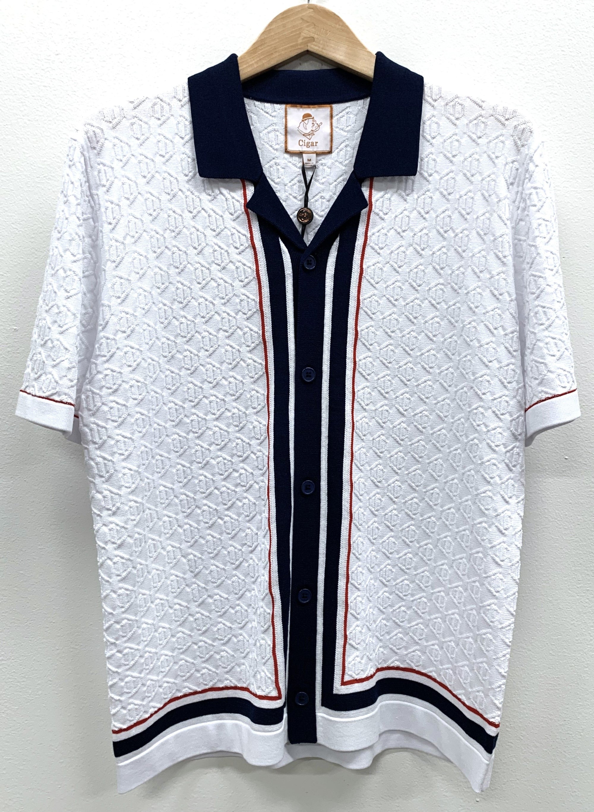 Bergamo Elegant PJ-1453 Short Sleeve Sport Shirt - White