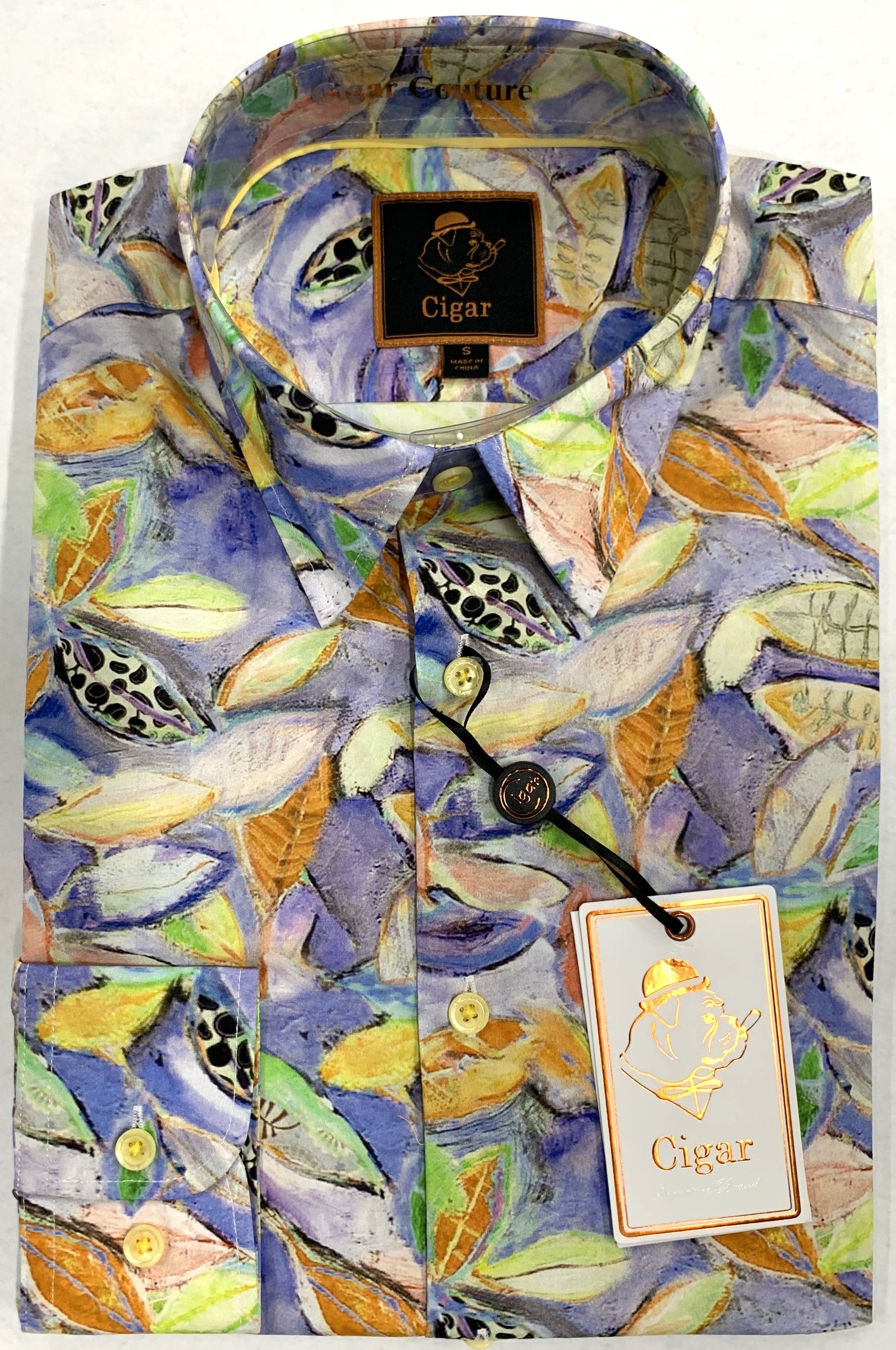 Bergamo Elegant S-4614 Long Sleeve Sport Shirt - Lavender