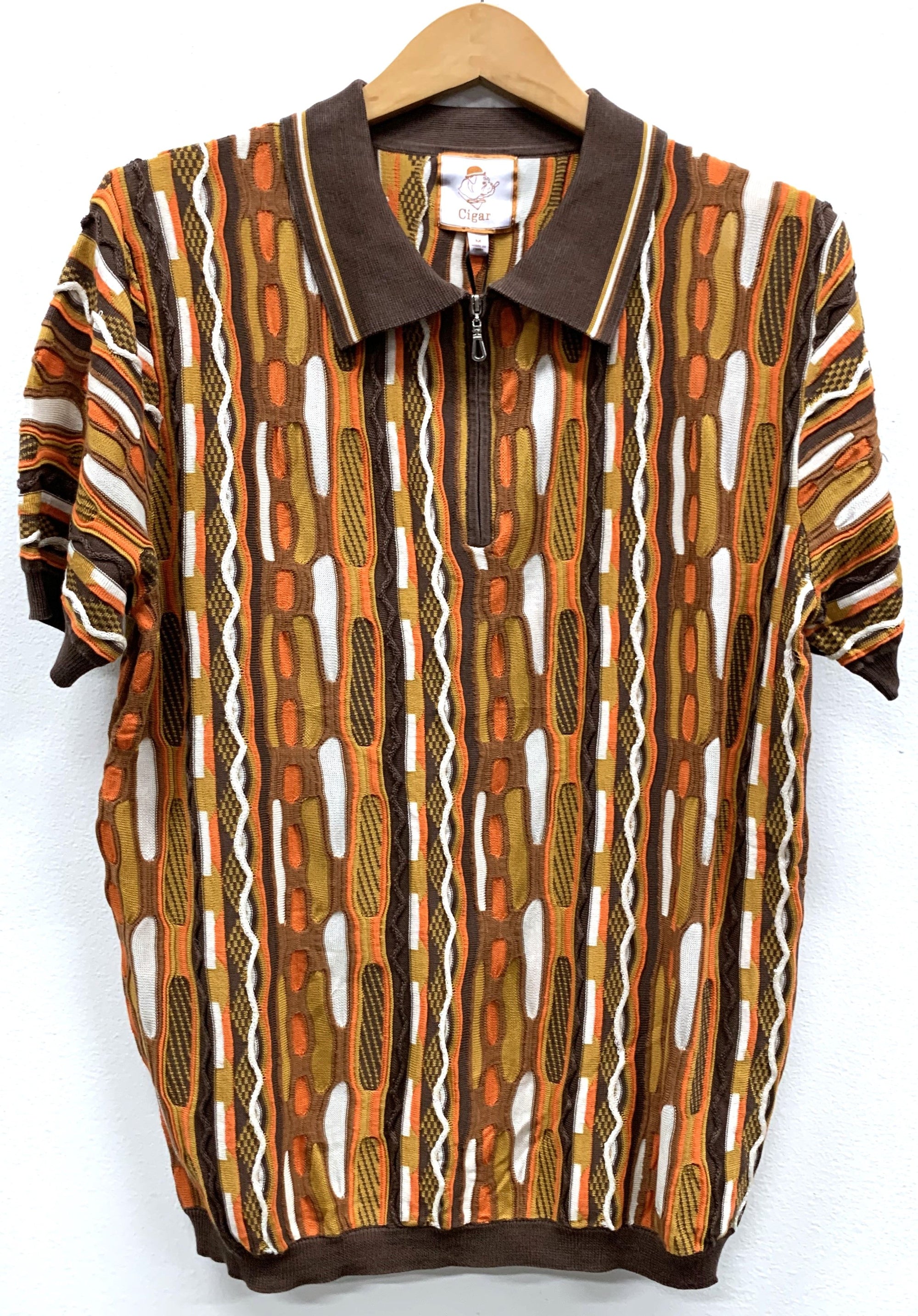 Bergamo Elegant PJ-1412 Short Sleeve Sport Shirt - Orange