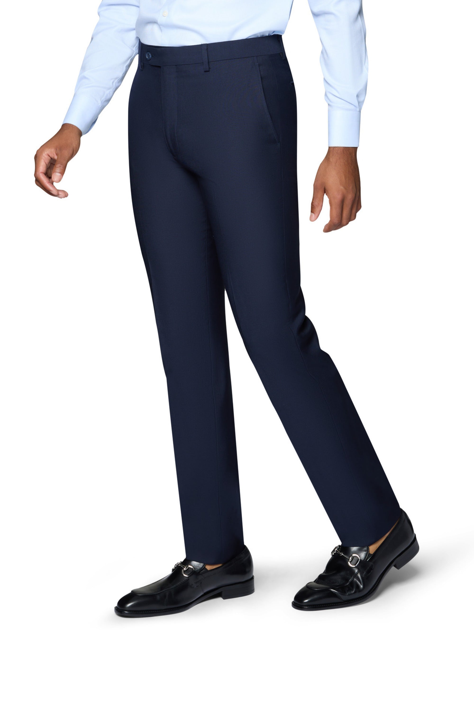 Bergamo Elegant Wool Slacks Slim Fit - Navy