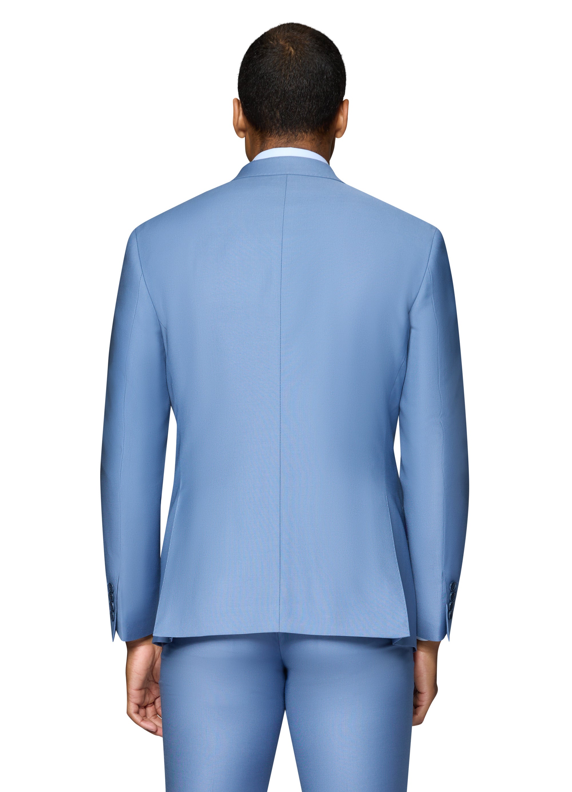 Bergamo Elegant - Faille Wool Solid Suit Slim - Light Blue