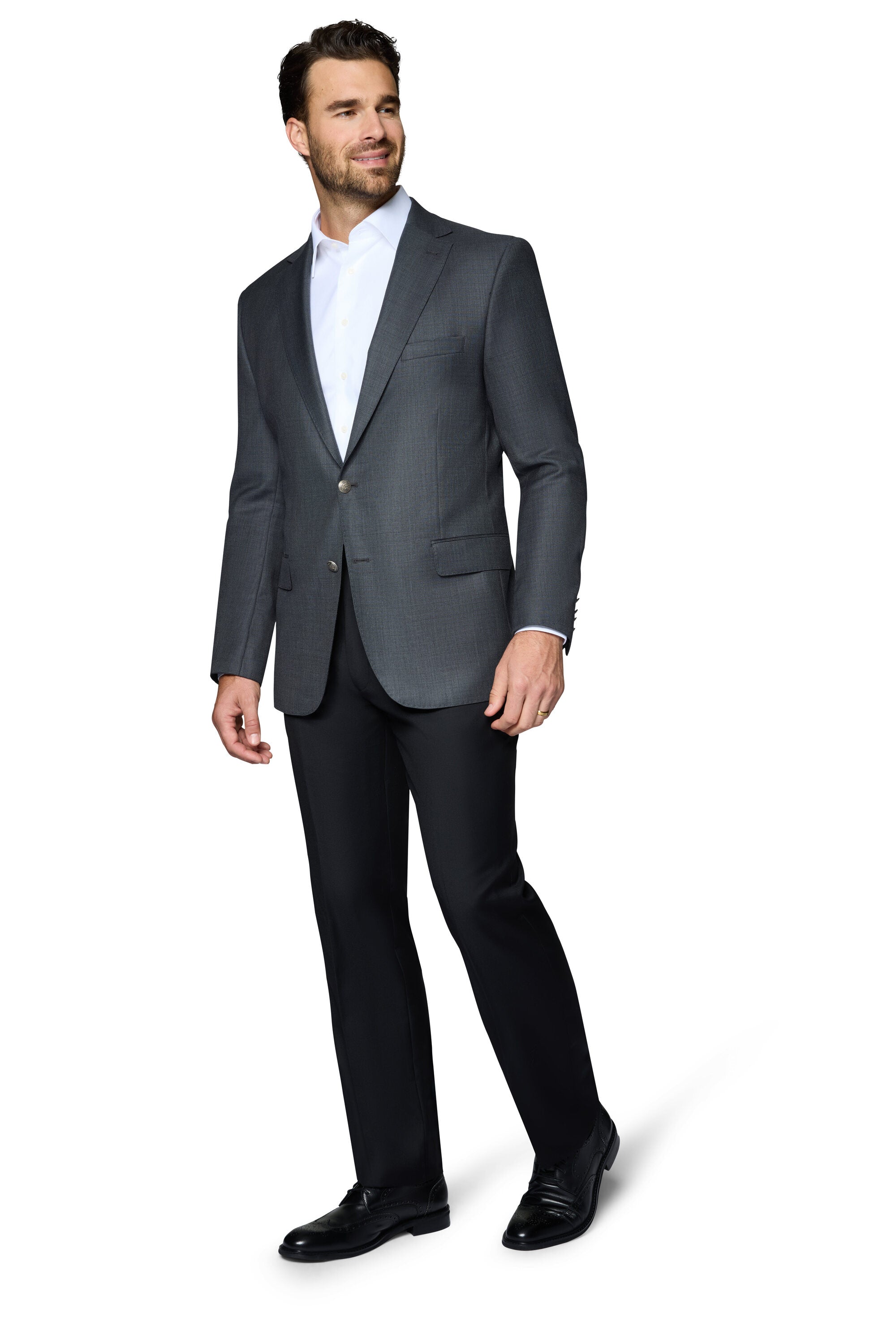 Bergamo Elegant Wool Blazer Modern Fit - Grey