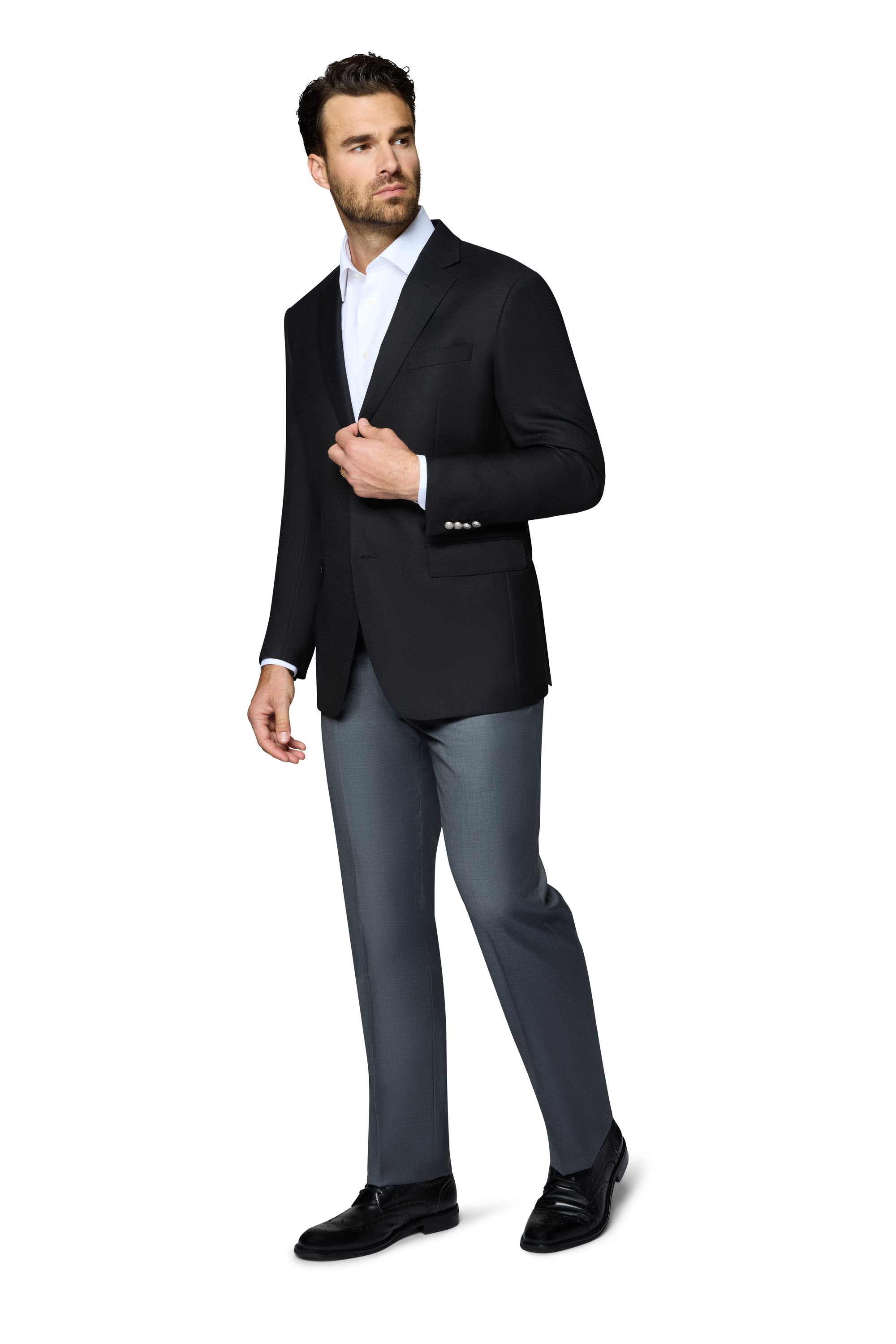 Bergamo Elegant Wool Blazer Modern Fit - Black