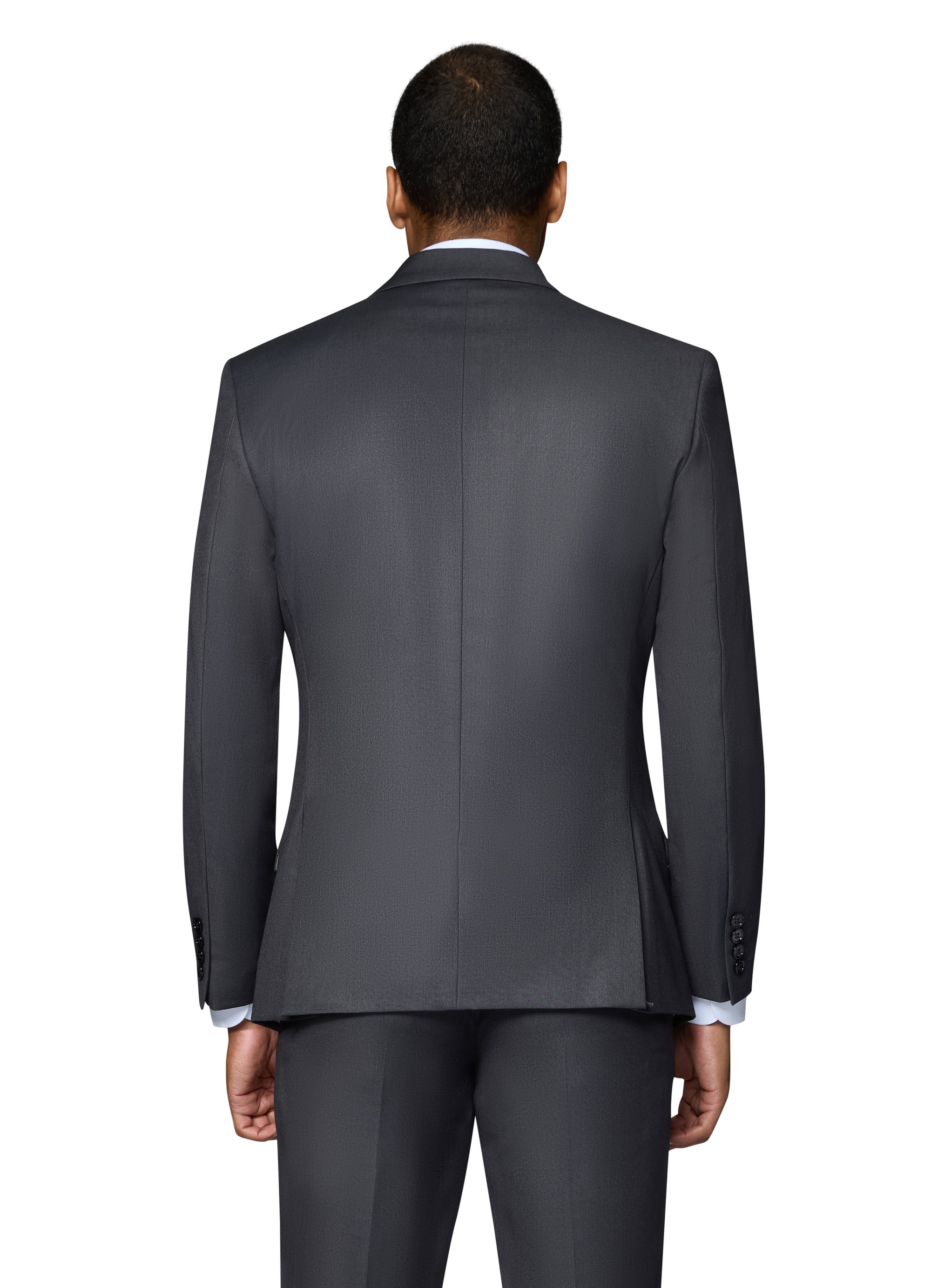 Bergamo Orange Vested Solid Charcoal Slim Fit