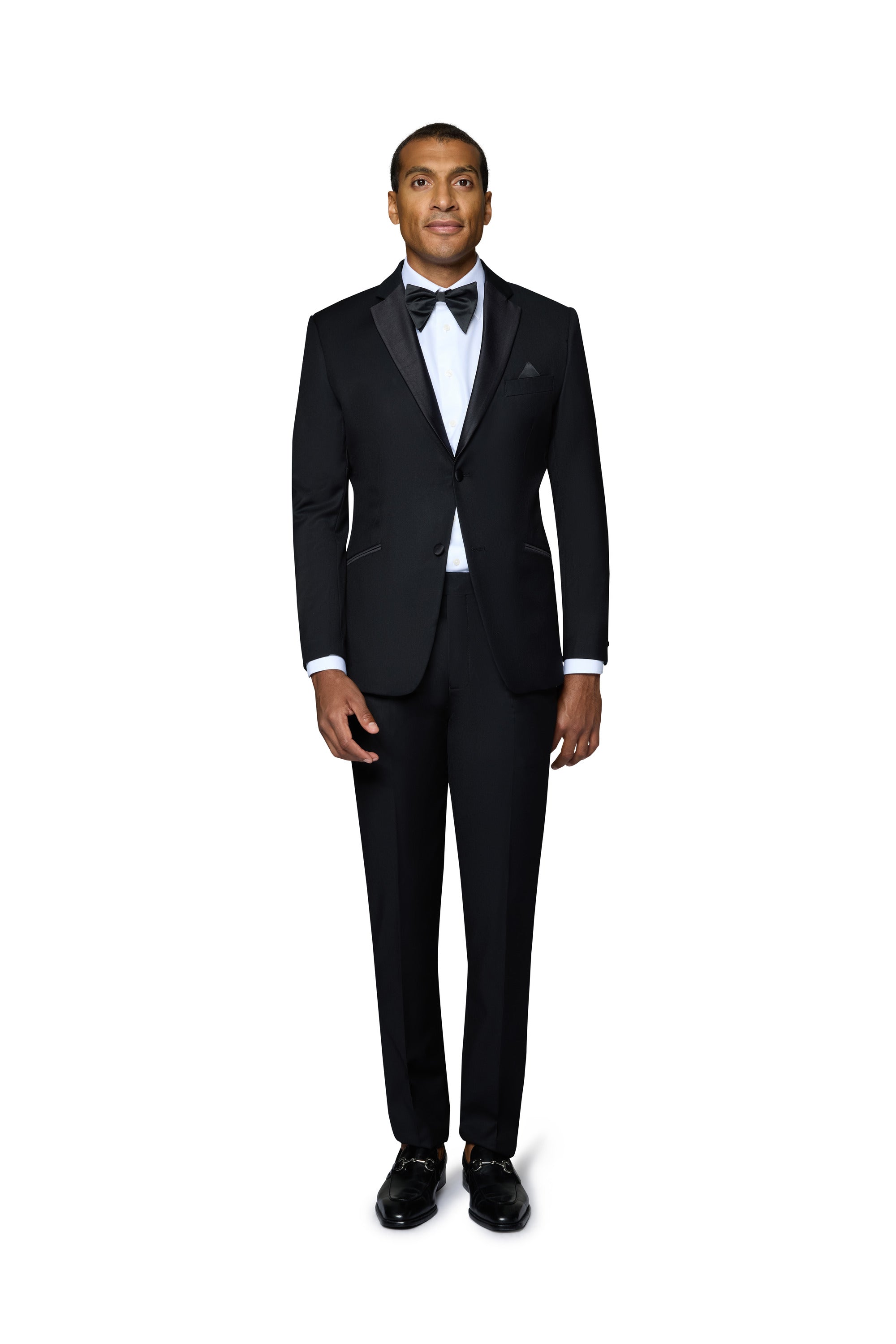 Bergamo Orange Solid Black Notch Tuxedo Slim Fit