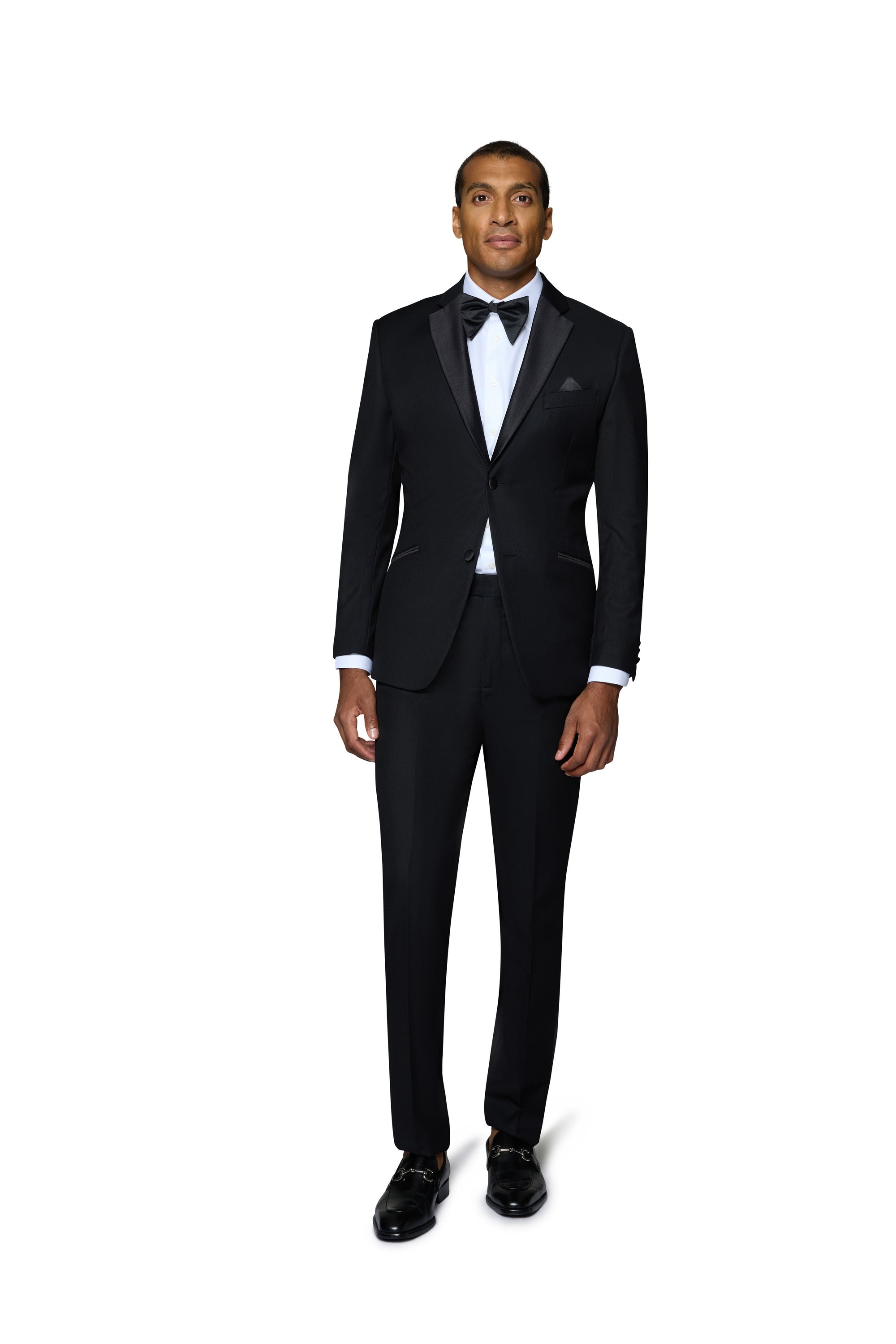 Bergamo Orange Solid Black Notch Tuxedo Slim Fit