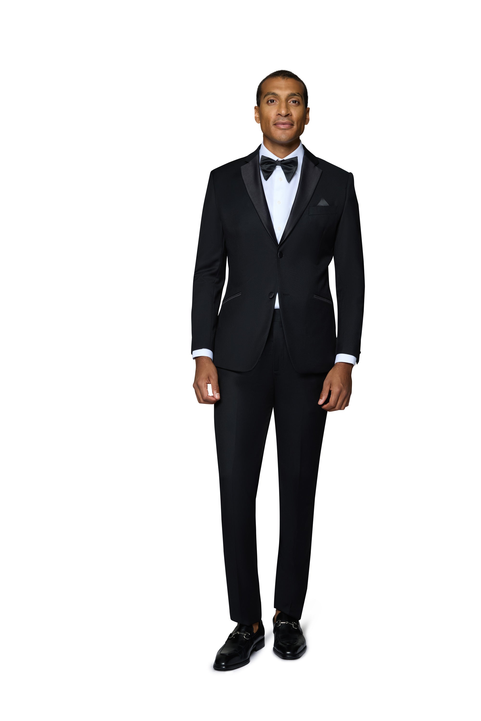 Bergamo Orange Solid Black Notch Tuxedo Modern Fit