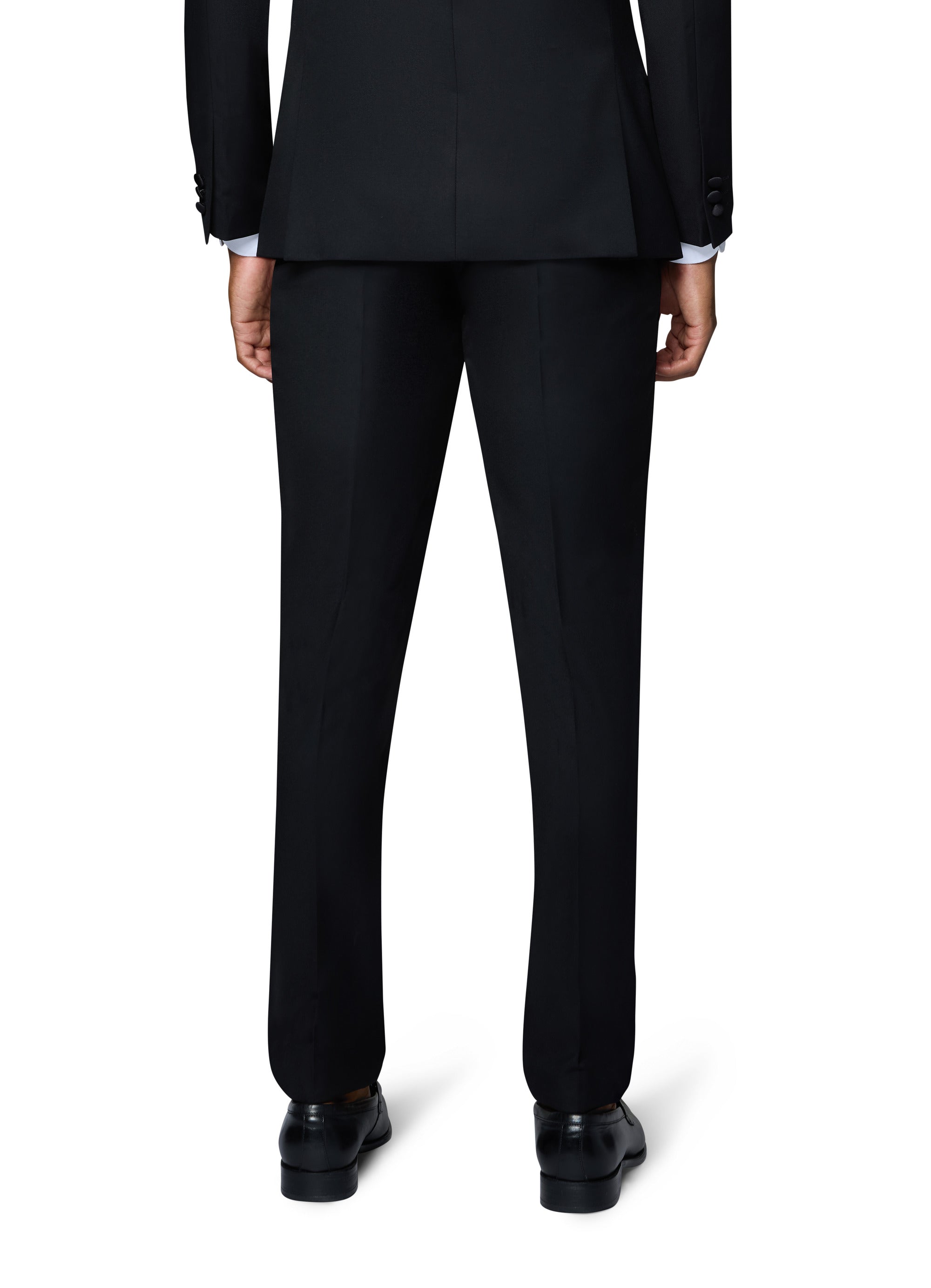 Bergamo Orange Solid Black Notch Tuxedo Slim Fit