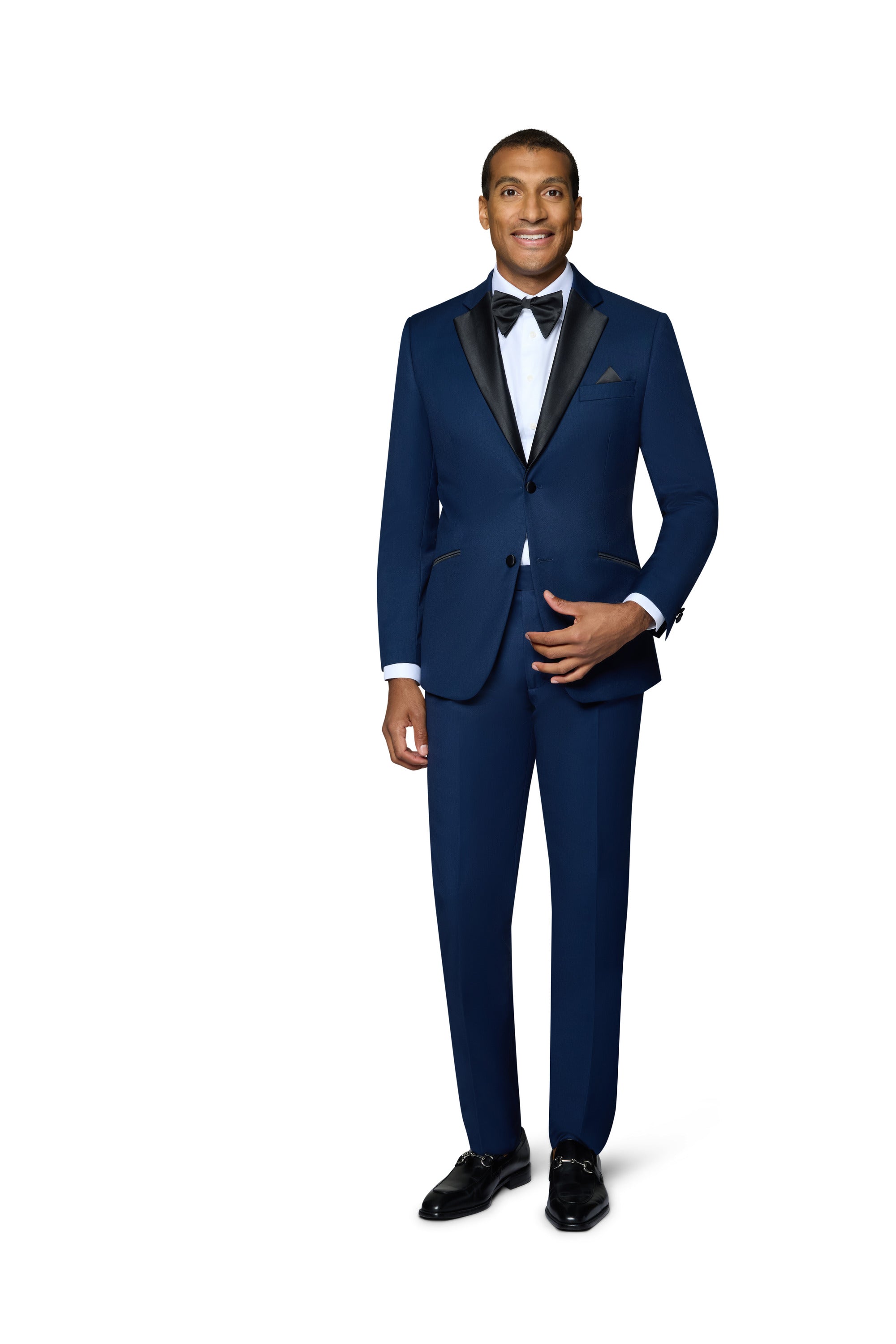 Bergamo Orange Solid New Blue Notch Tuxedo Modern Fit