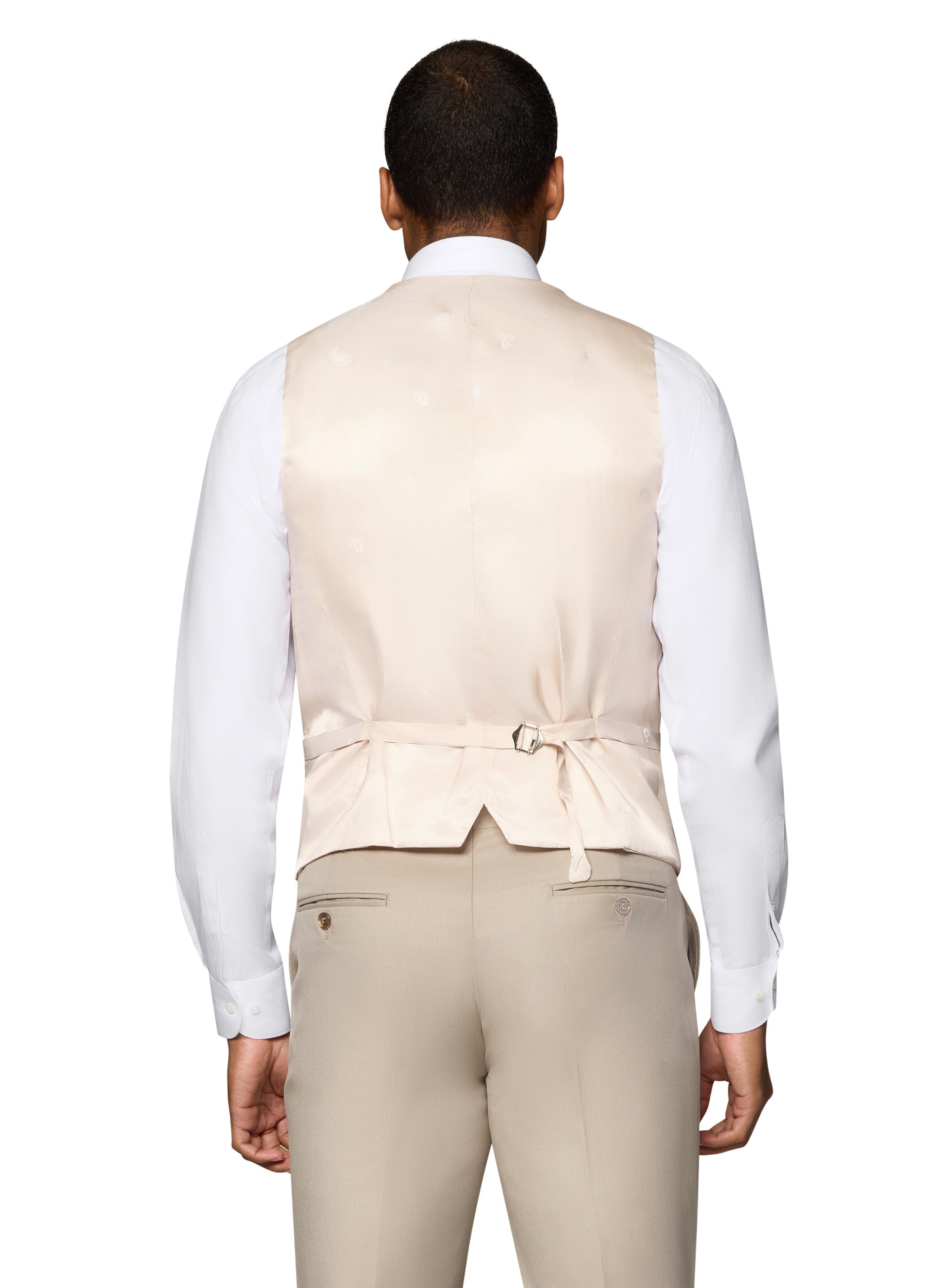 Bergamo Orange Vested Solid Tan Modern Fit