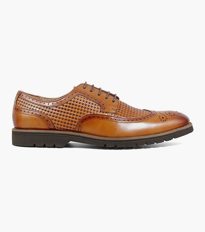 Stacy Adams Emile Leather Wingtip Oxfords Shoes - Tan