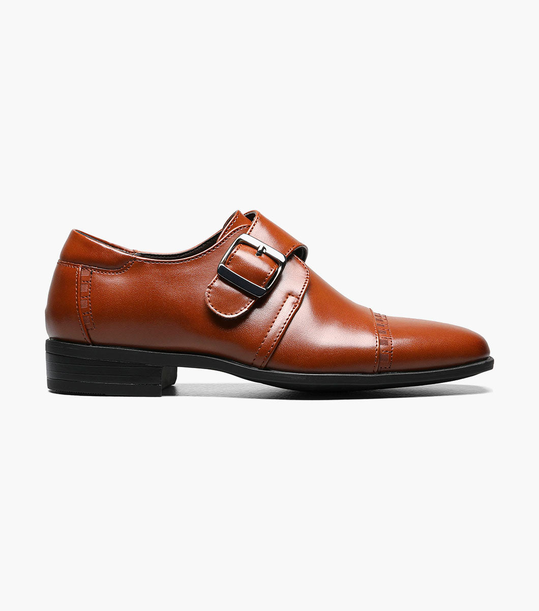 BOYS MACMILLIAN  Cap Toe Monk Strap - Cognac