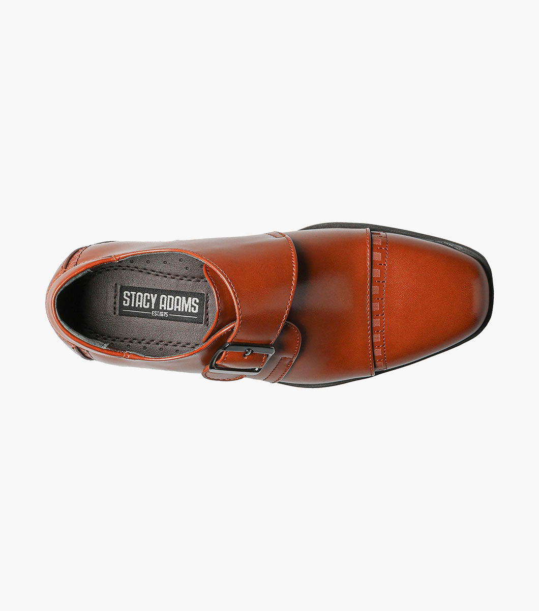 BOYS MACMILLIAN  Cap Toe Monk Strap - Cognac