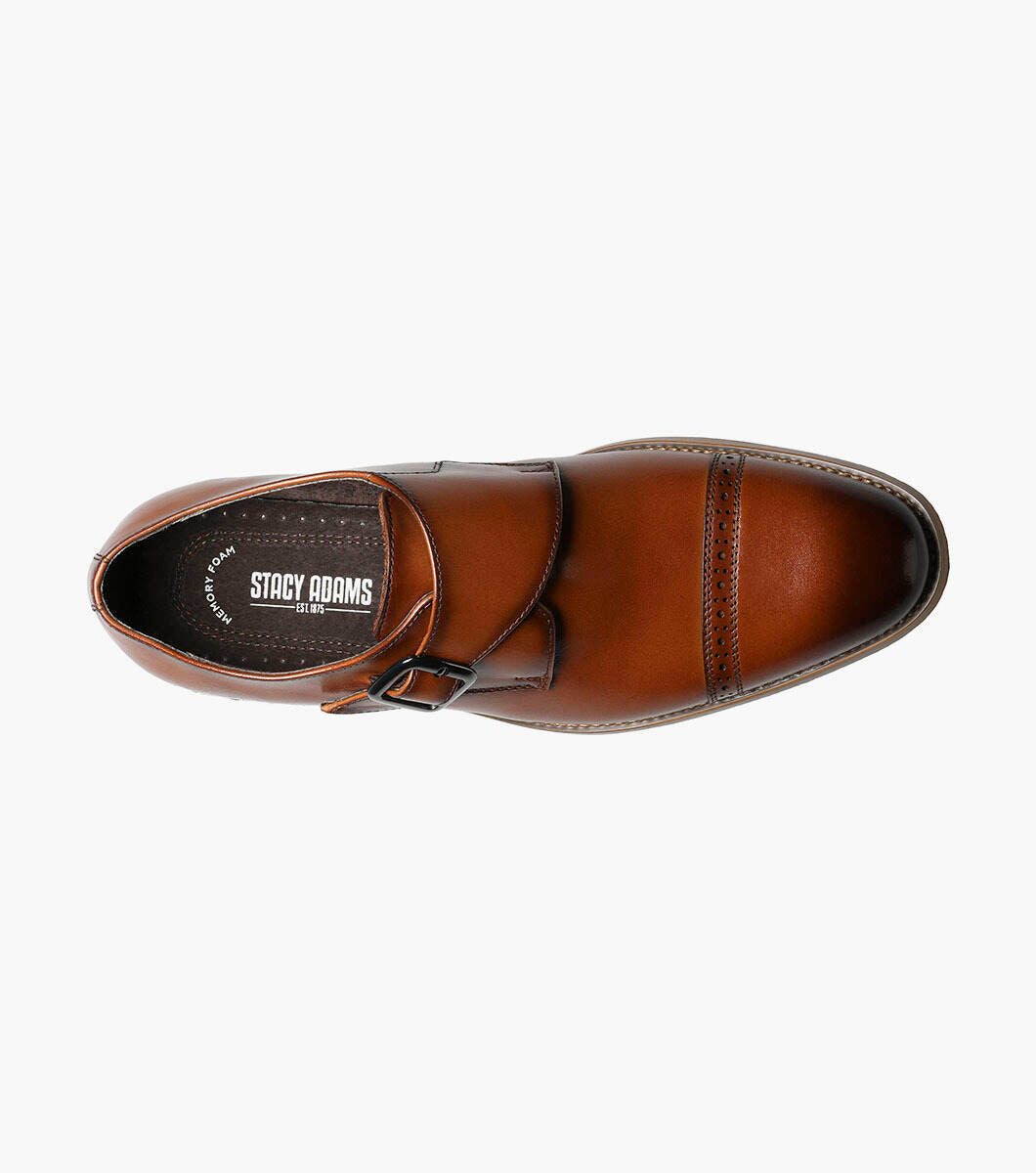 Stacy Adams Monk Strap Shoes | Desmond Cap Toe in Cognac Stacy Adams Monk Strap Shoes | Desmond Cap Toe in Cognac