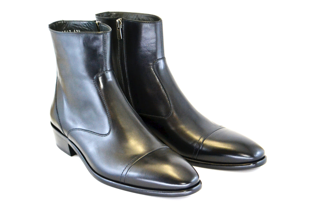 Corrente 1547 Burnished Calfskin Slip-On Boot - Black