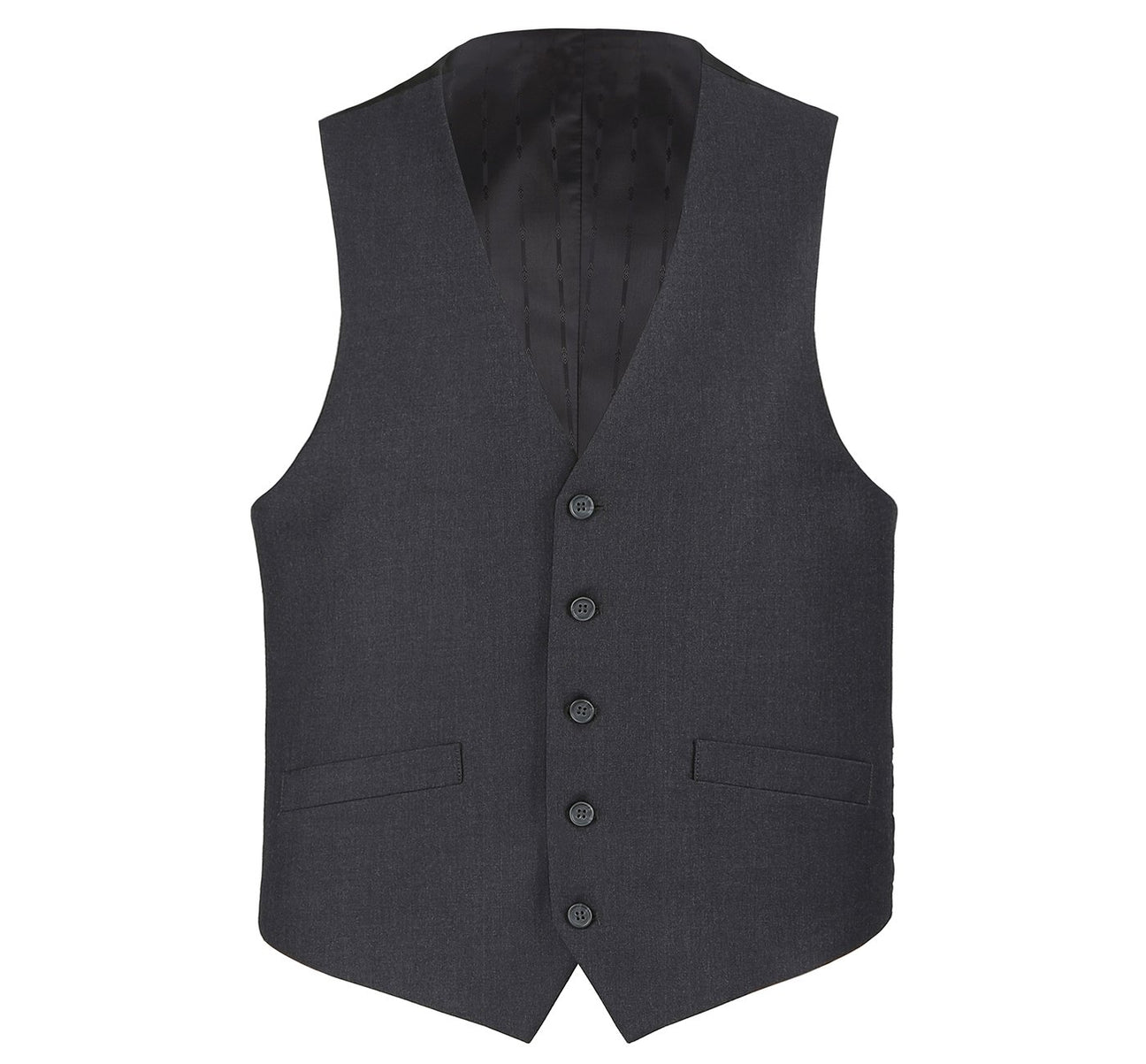 Renoir 202-1 Men's Classic Fit Suit Separate Vest - Charcoal