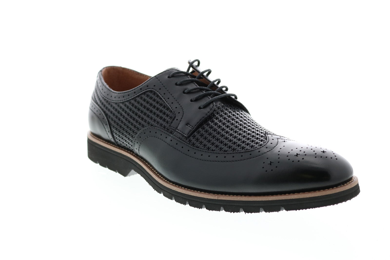 Stacy Adams Emile Leather Wingtip Oxfords Shoes - Black