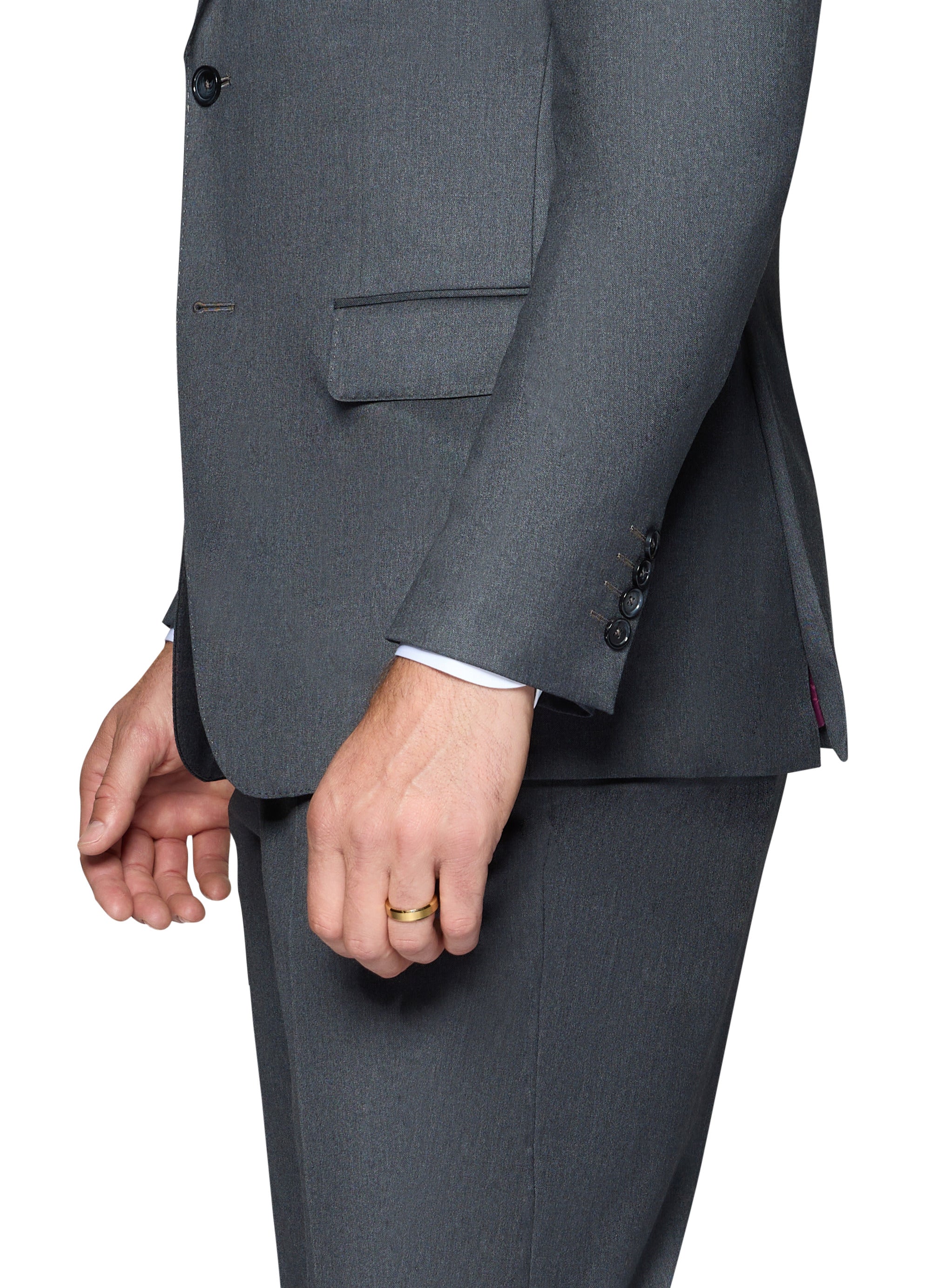 Bergamo Elegant - Reda | Slim 2-Piece Notch Solid Charcoal Suit