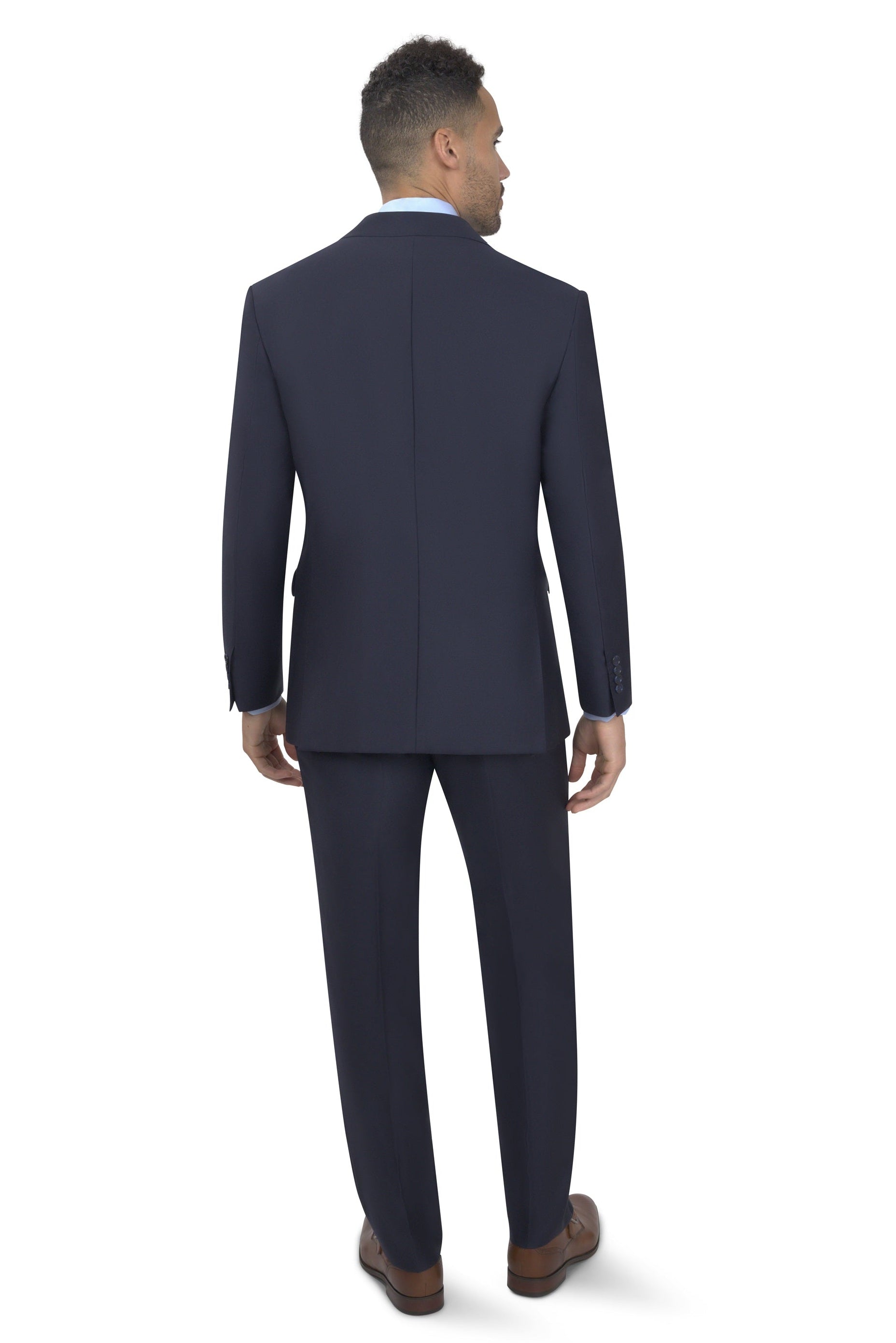 BERGAMO ELEGANT - Wool Double Breasted Navy Suit 10153.004