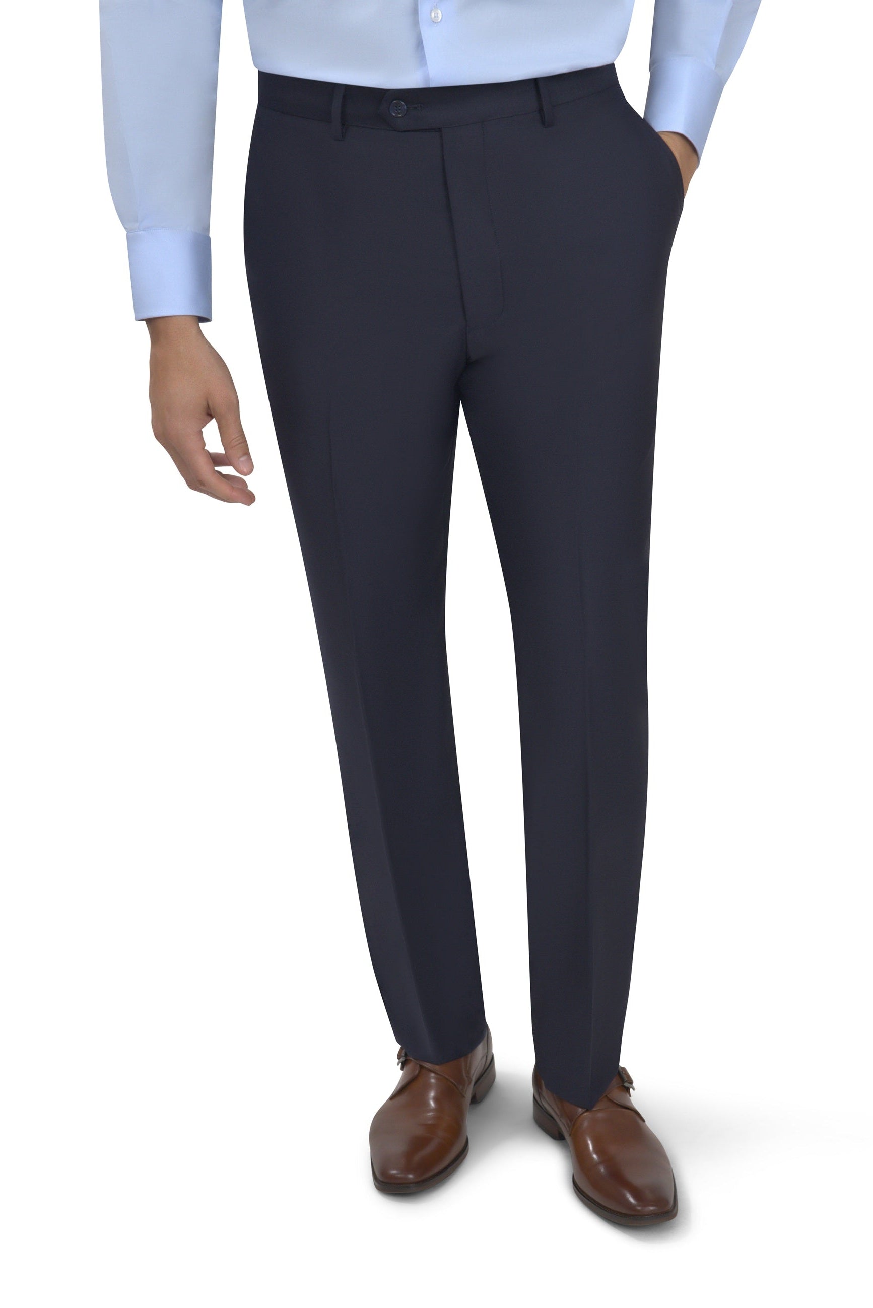 BERGAMO ELEGANT - Wool Double Breasted Navy Suit 10153.004