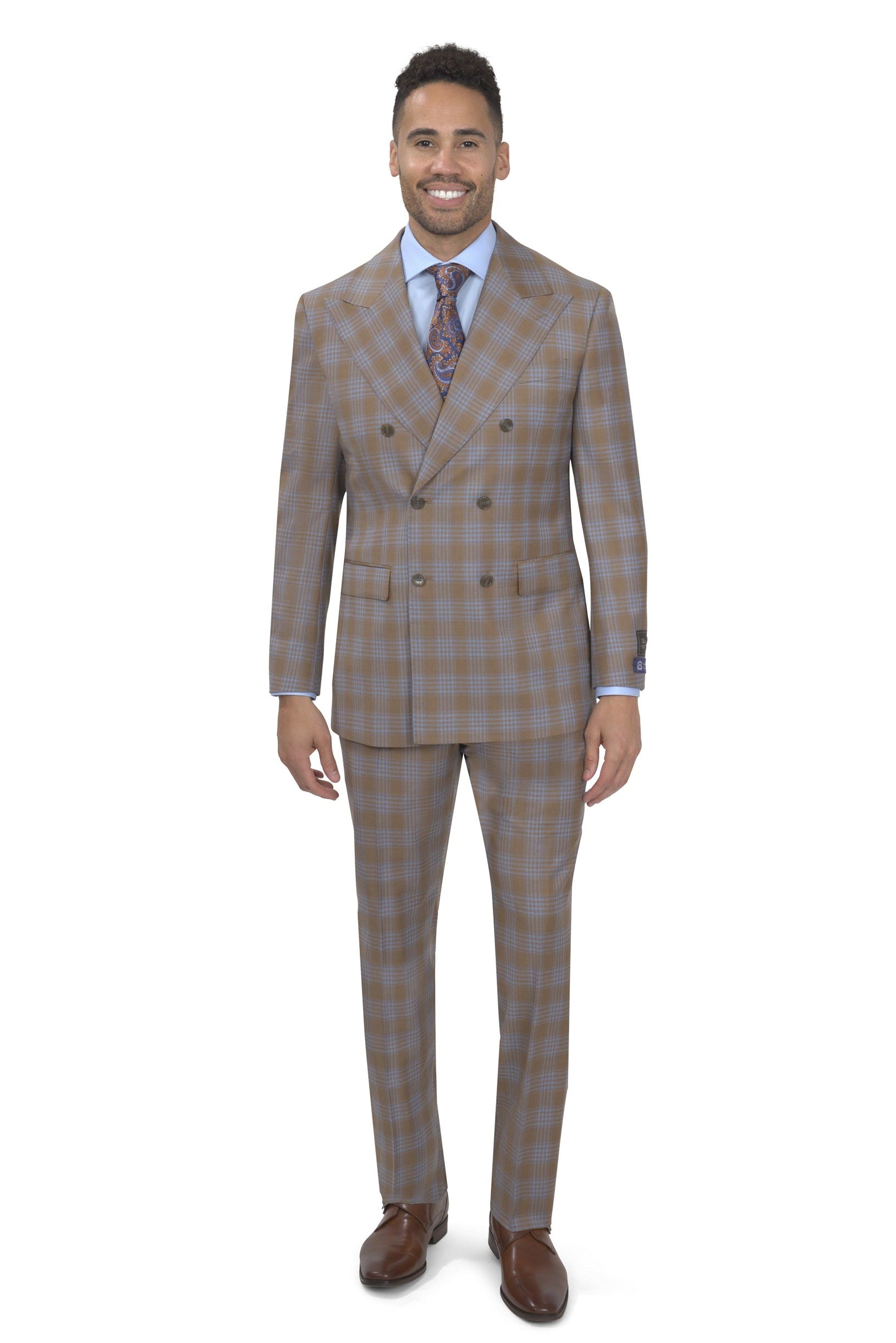 BERGAMO ELEGANT - Double Breasted Taupe Suit 10005.4266 DB PK
