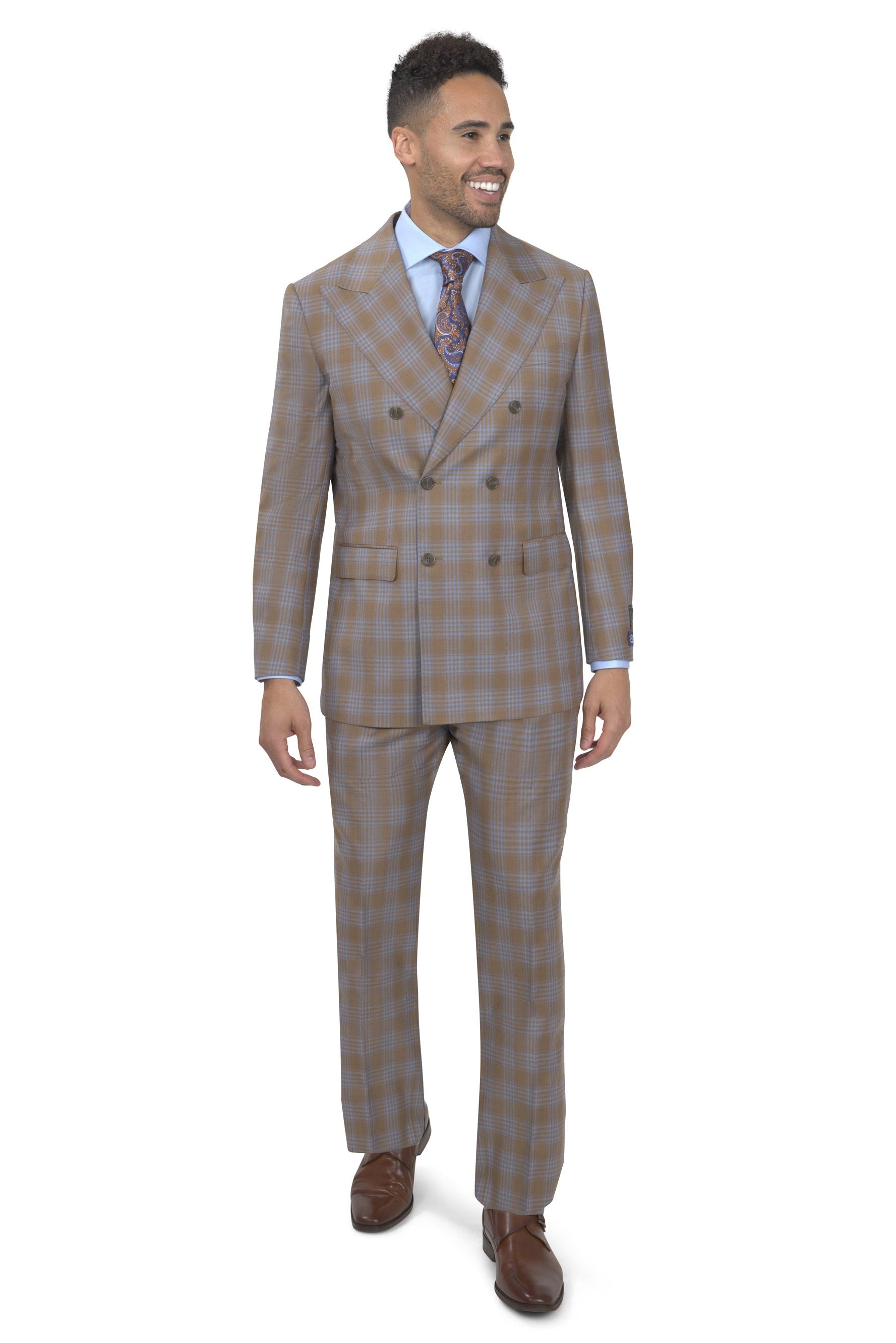 BERGAMO ELEGANT - Double Breasted Taupe Suit 10005.4266 DB PK
