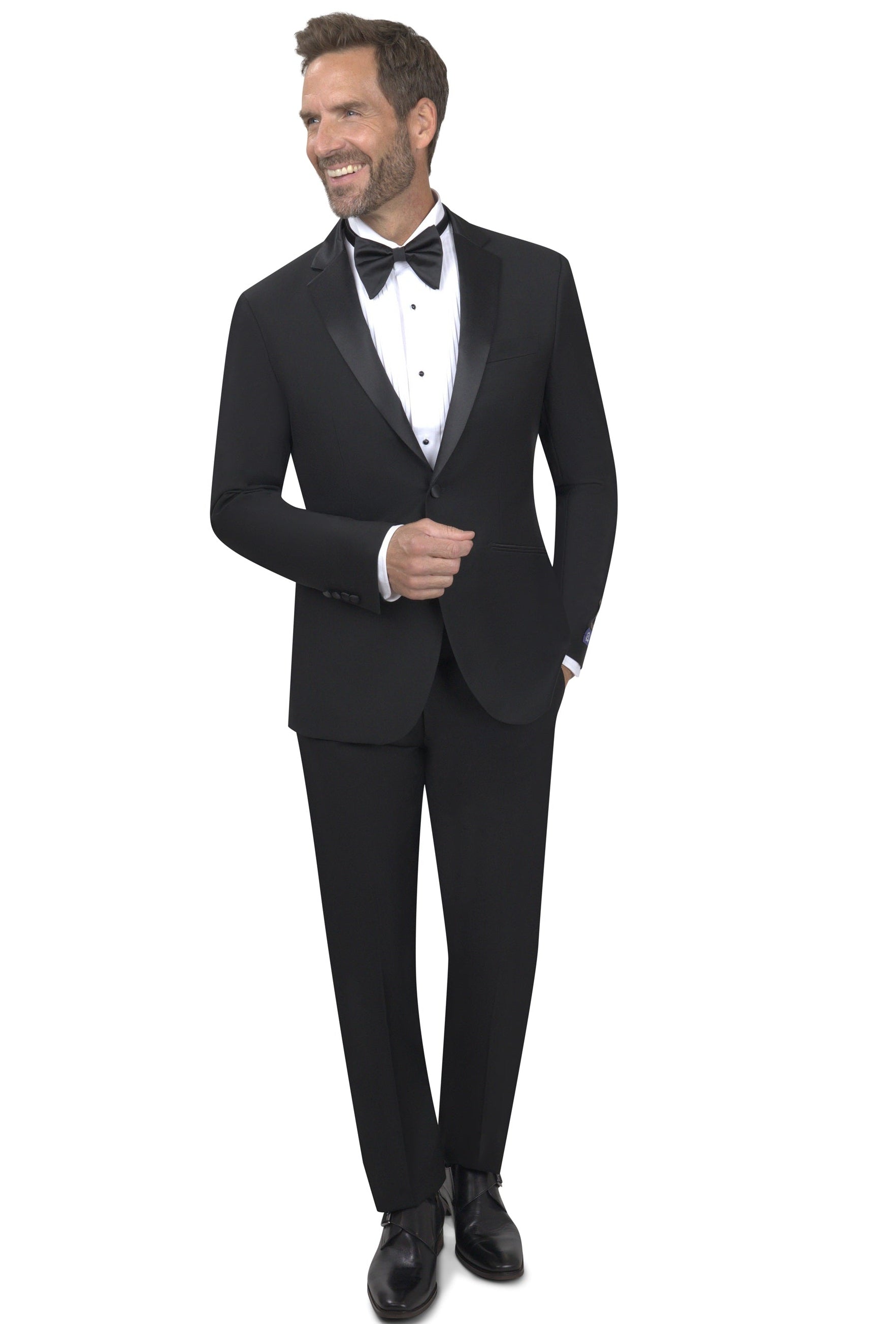 BERGAMO ELEGANT - Slim Fit Wool Black Tuxedo 10005.001