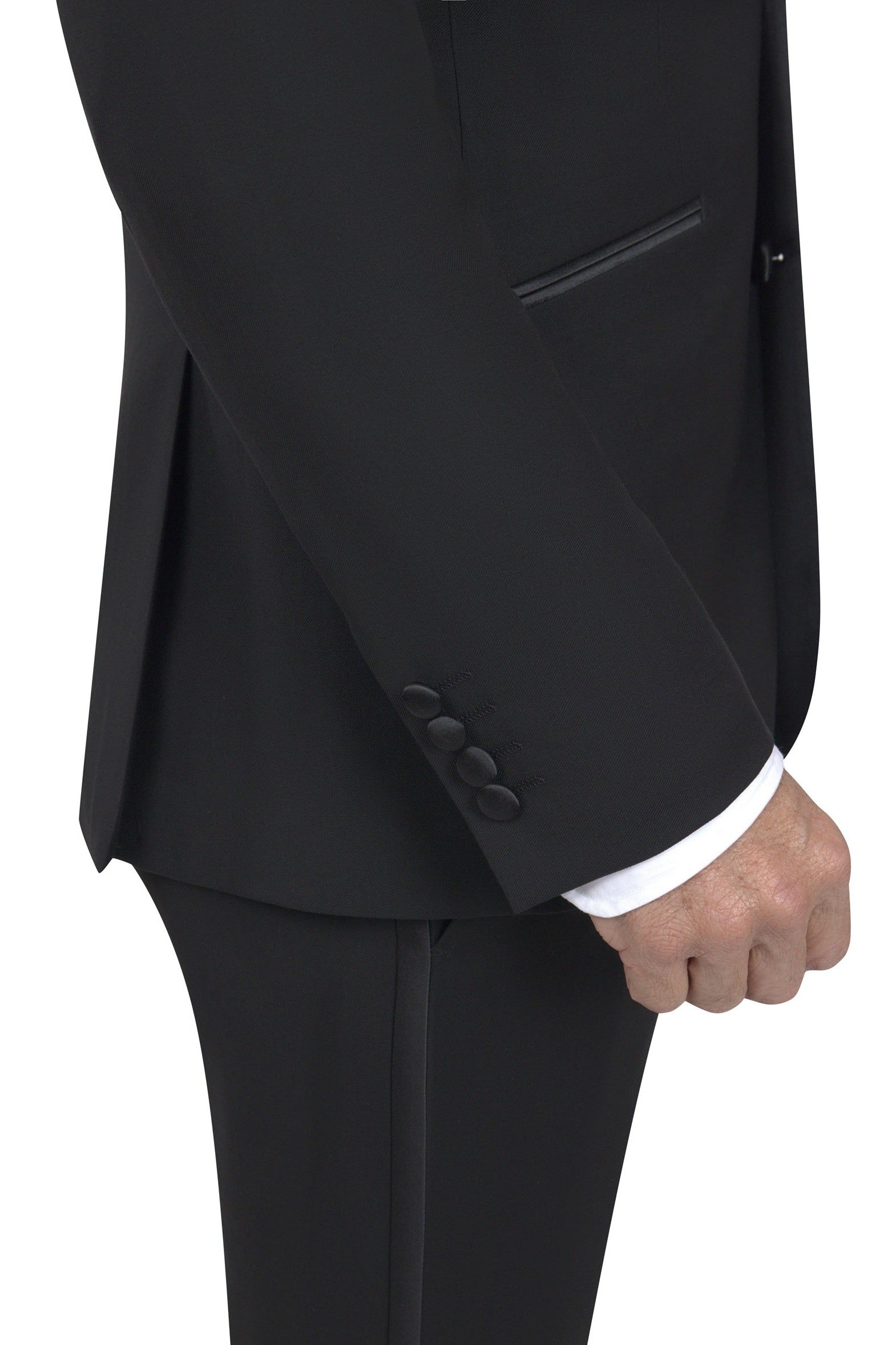 BERGAMO ELEGANT - Slim Fit Wool Black Tuxedo 10005.001