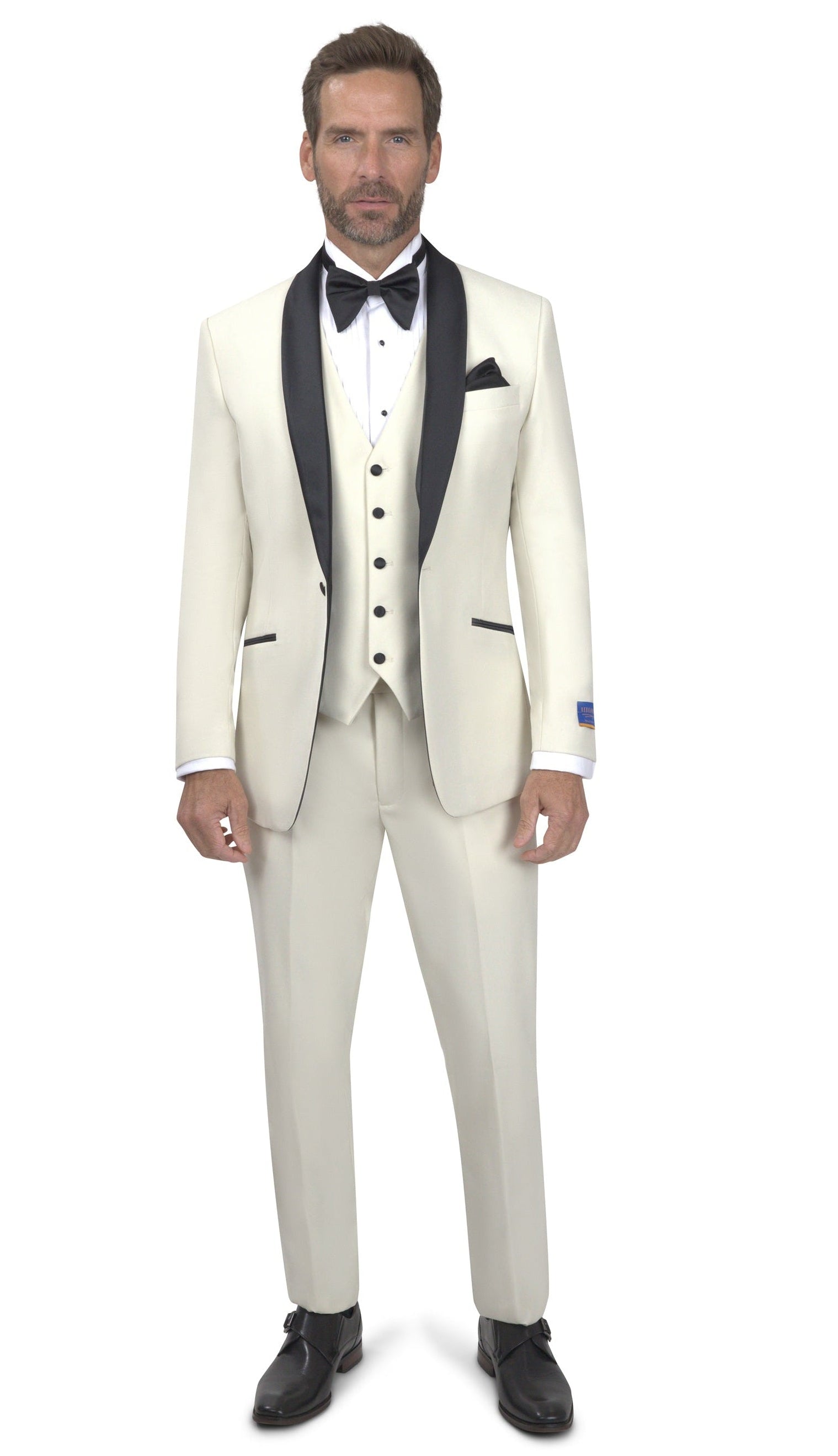 BERGAMO ELEGANT - BONE TUXEDO A6732 3PC