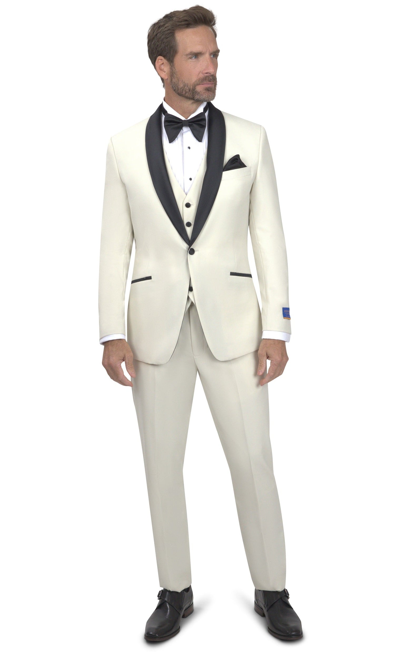 BERGAMO ELEGANT - BONE TUXEDO A6732 3PC